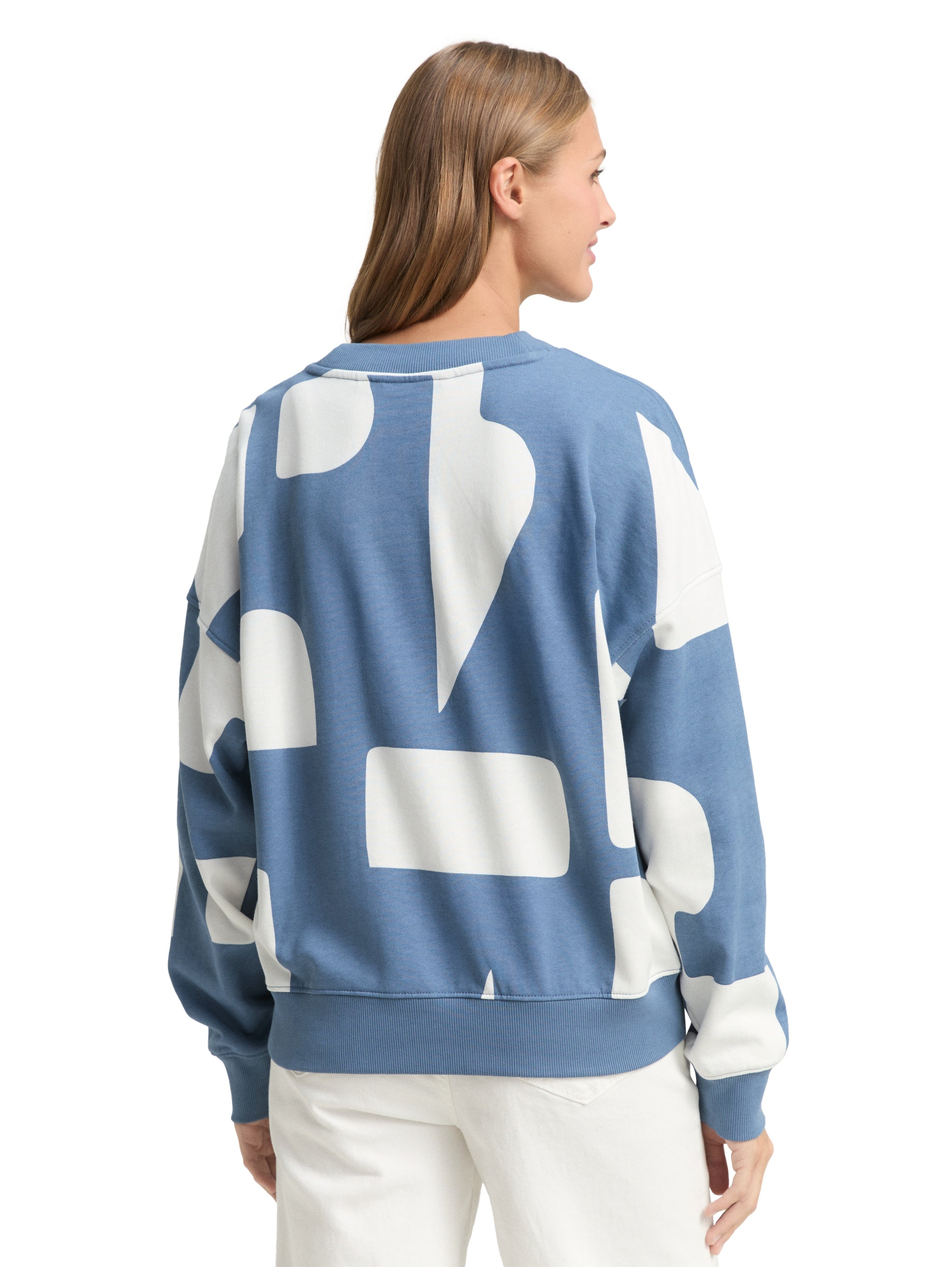 Tom Tailor Loose Fit Blue Sweater With Pattern