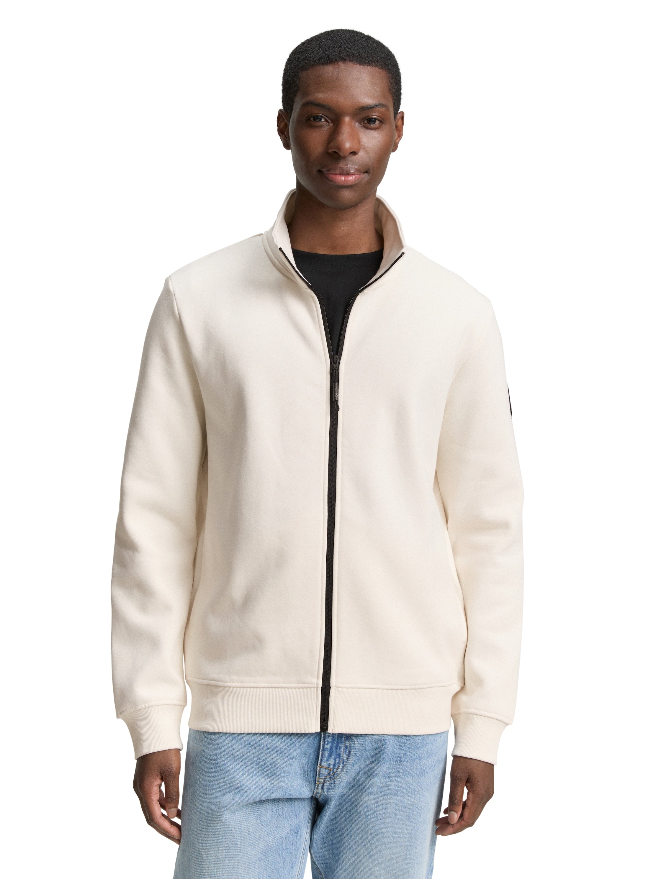 Tom Tailor Long Sleeved White Jacket With Zipper To Close