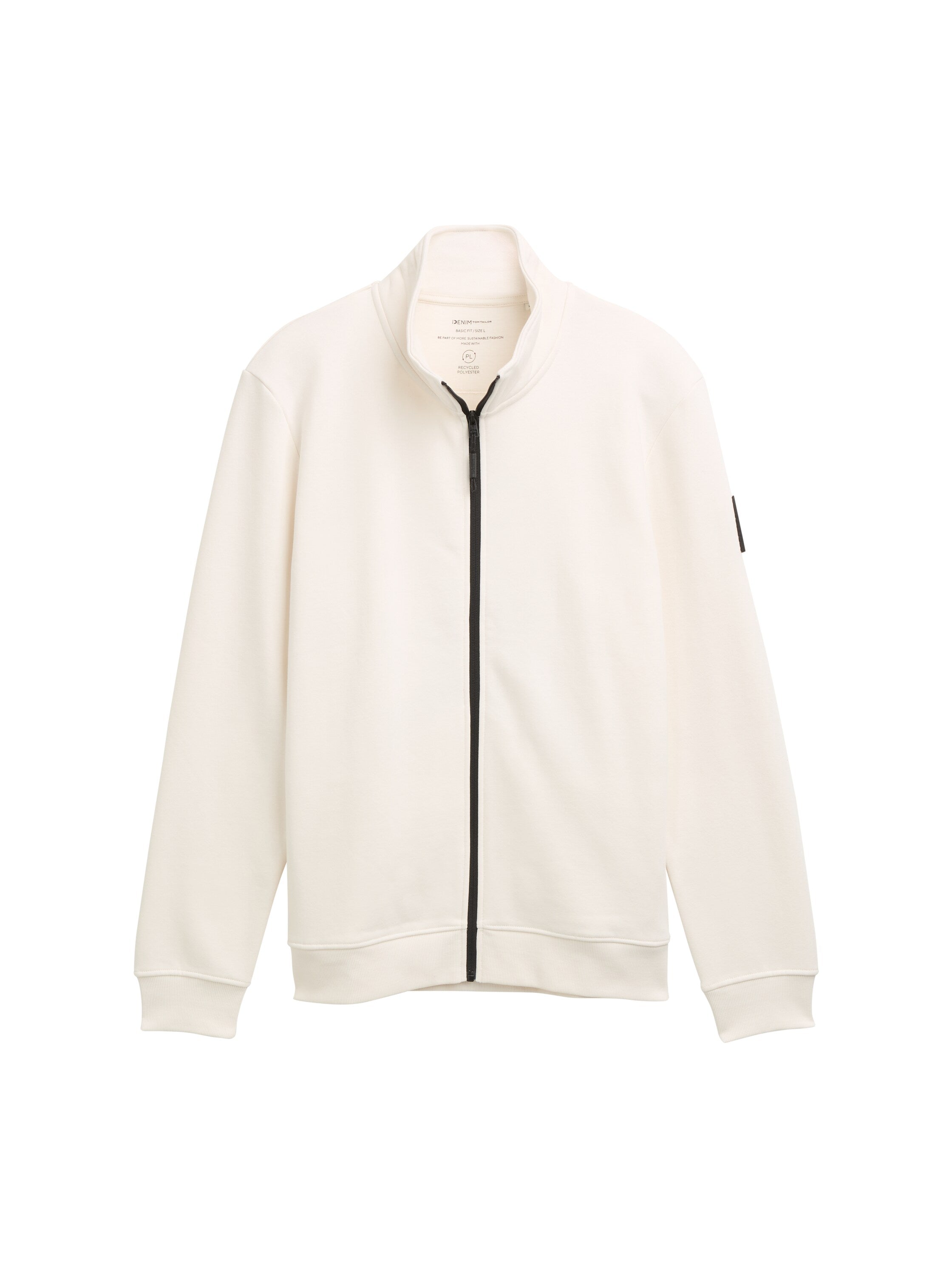 Tom Tailor Long Sleeved White Jacket With Zipper To Close