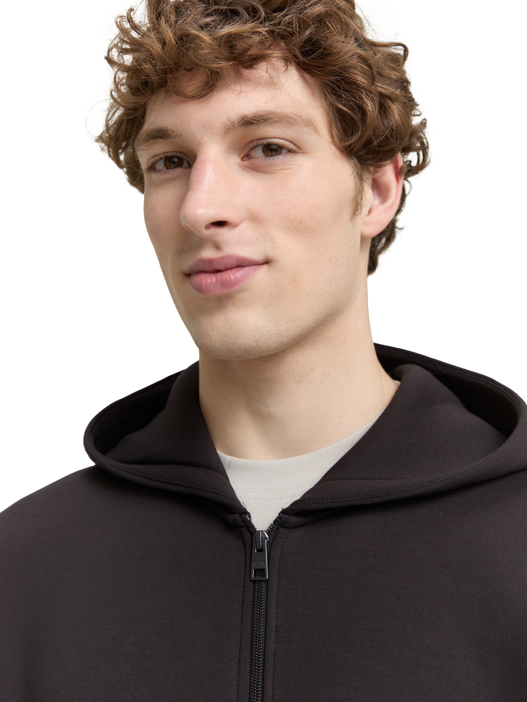 Tom Tailor Relaxed Fit Hoodie Sweat Black Jacket From Scuba