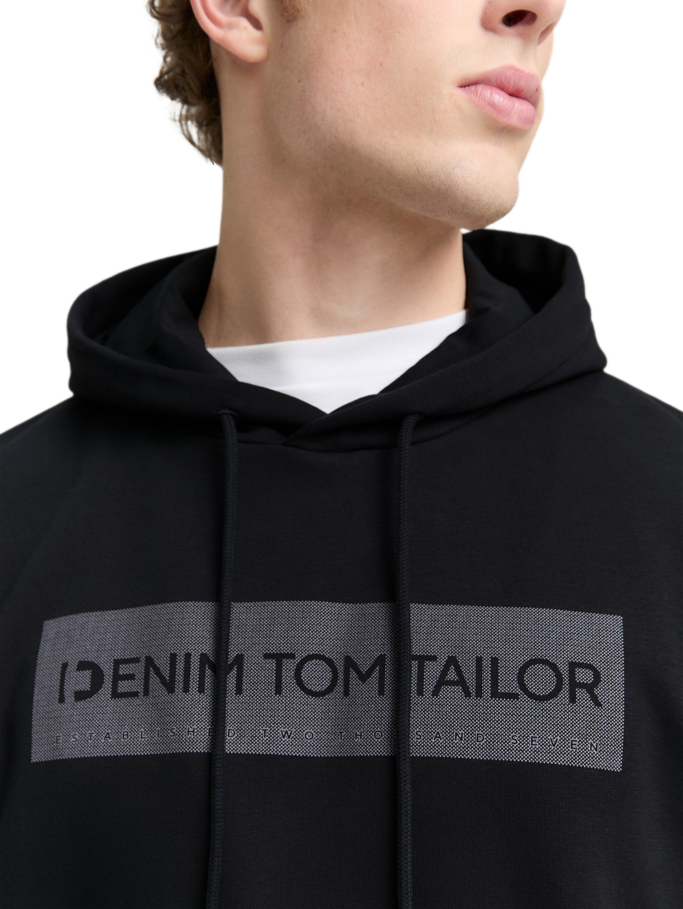 Tom Tailor Black Hoodie With Print