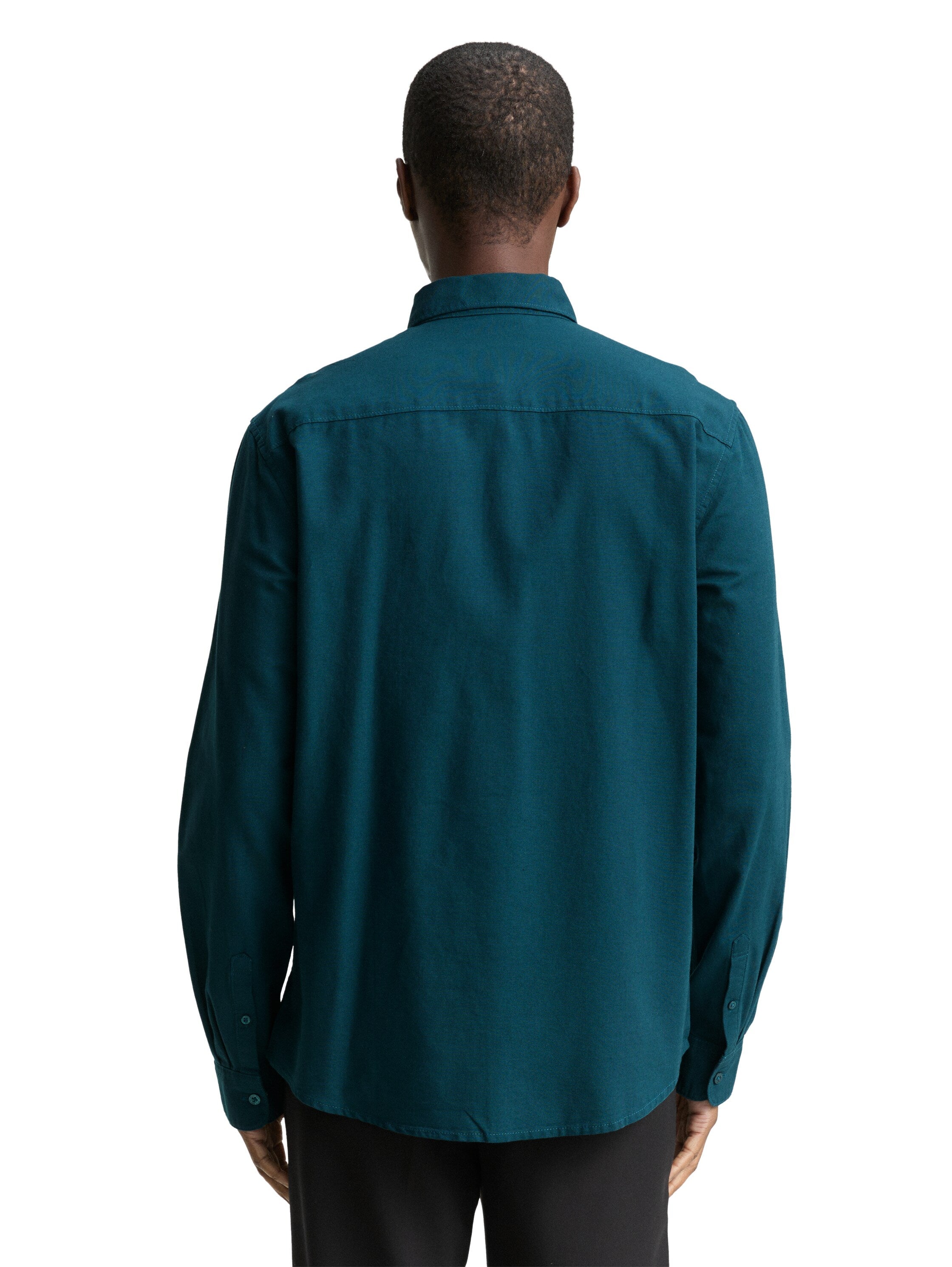 Tom Tailor Regular Fit Deep Green Shirt with Embroidered Logo