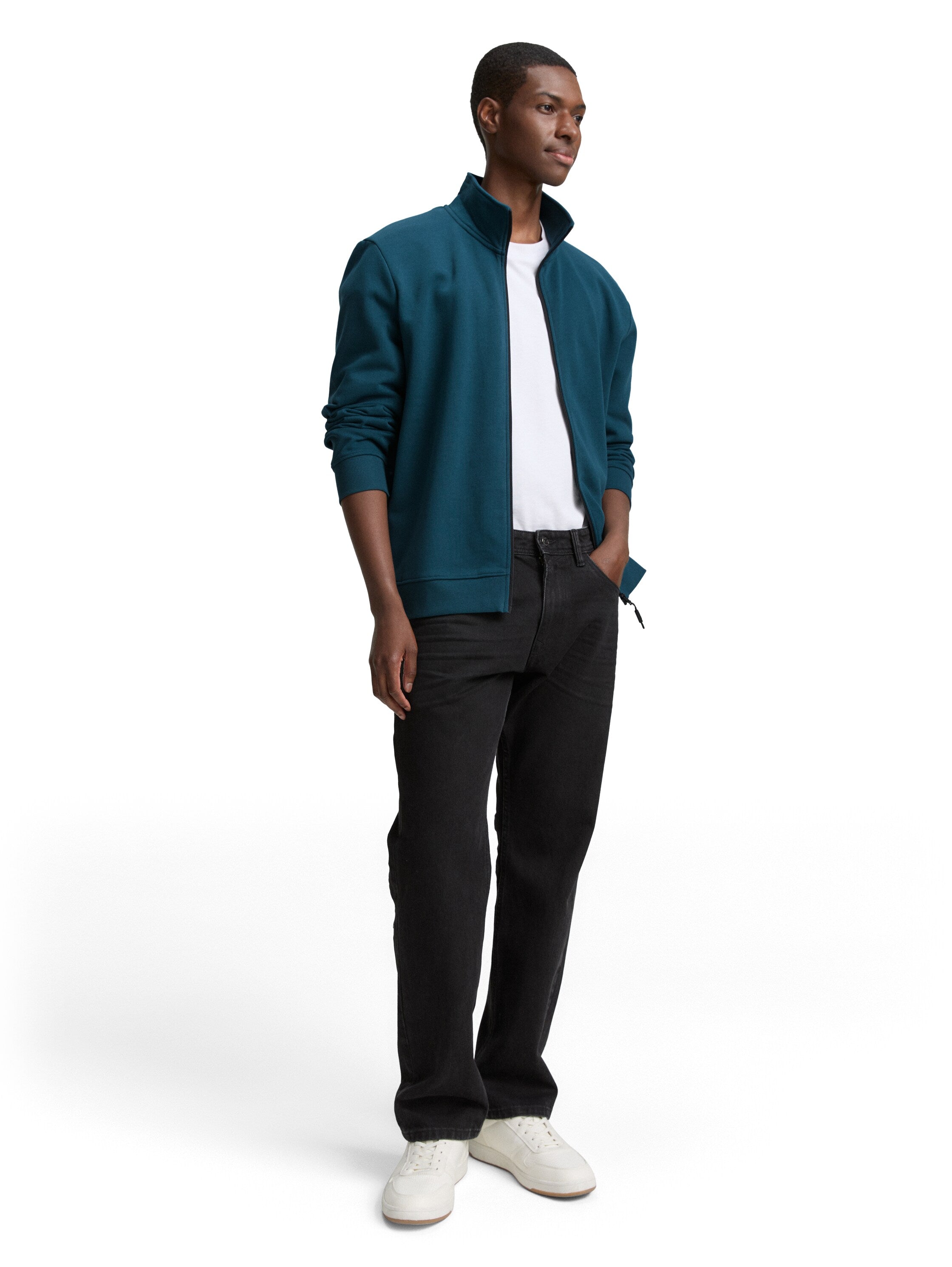 Tom Tailor Long Sleeved Deep Green Jacket With Zipper To Close