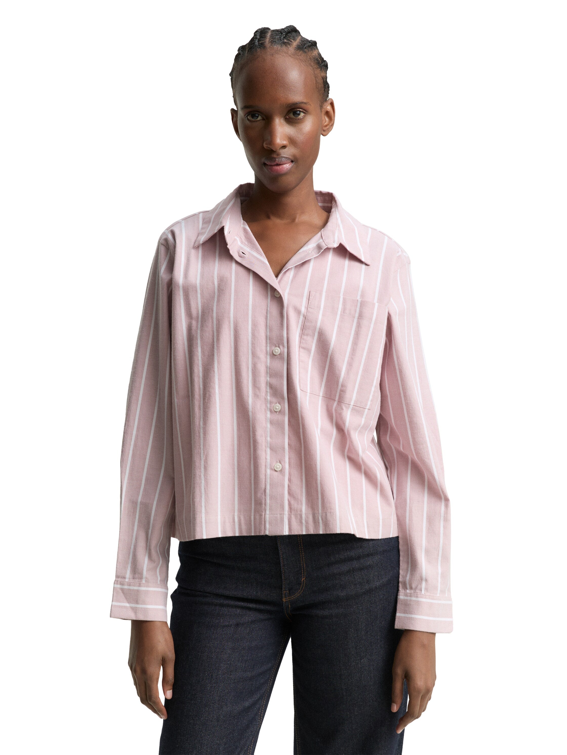 Tom Tailor Boxy Fit Rose With White Stripe Shirt