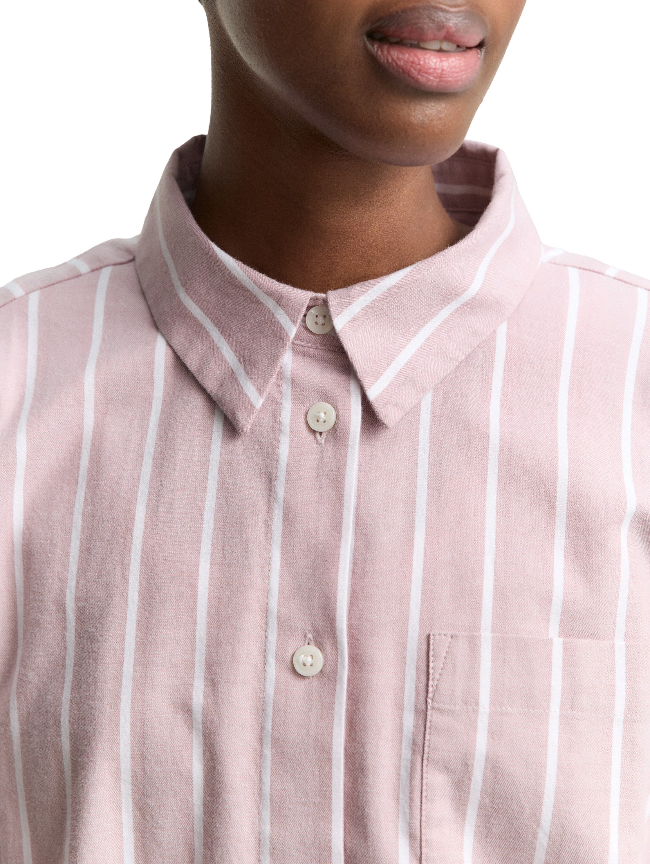 Tom Tailor Boxy Fit Rose With White Stripe Shirt