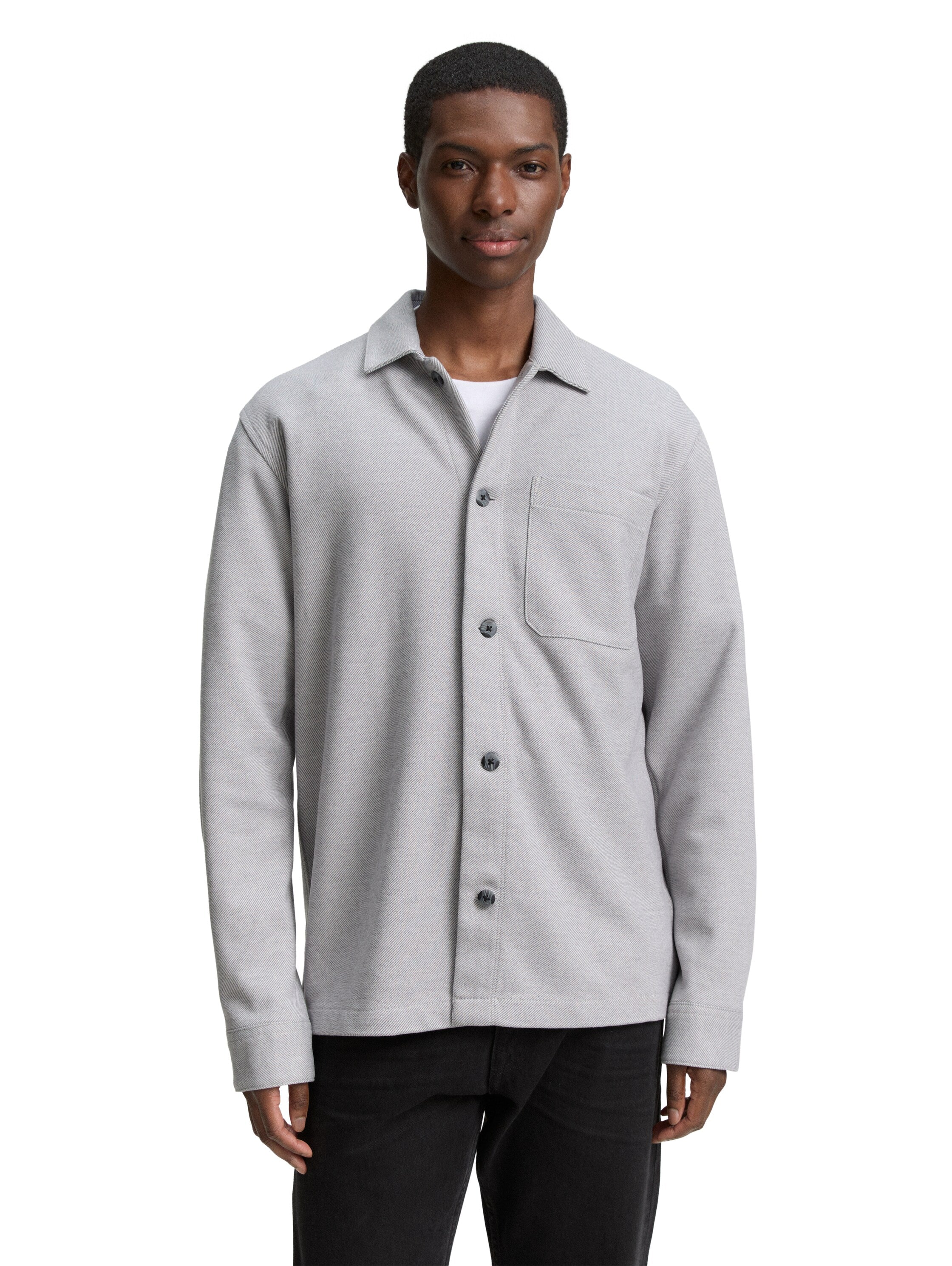 Tom tailor Light Grey Overshirt with Breast Pocket