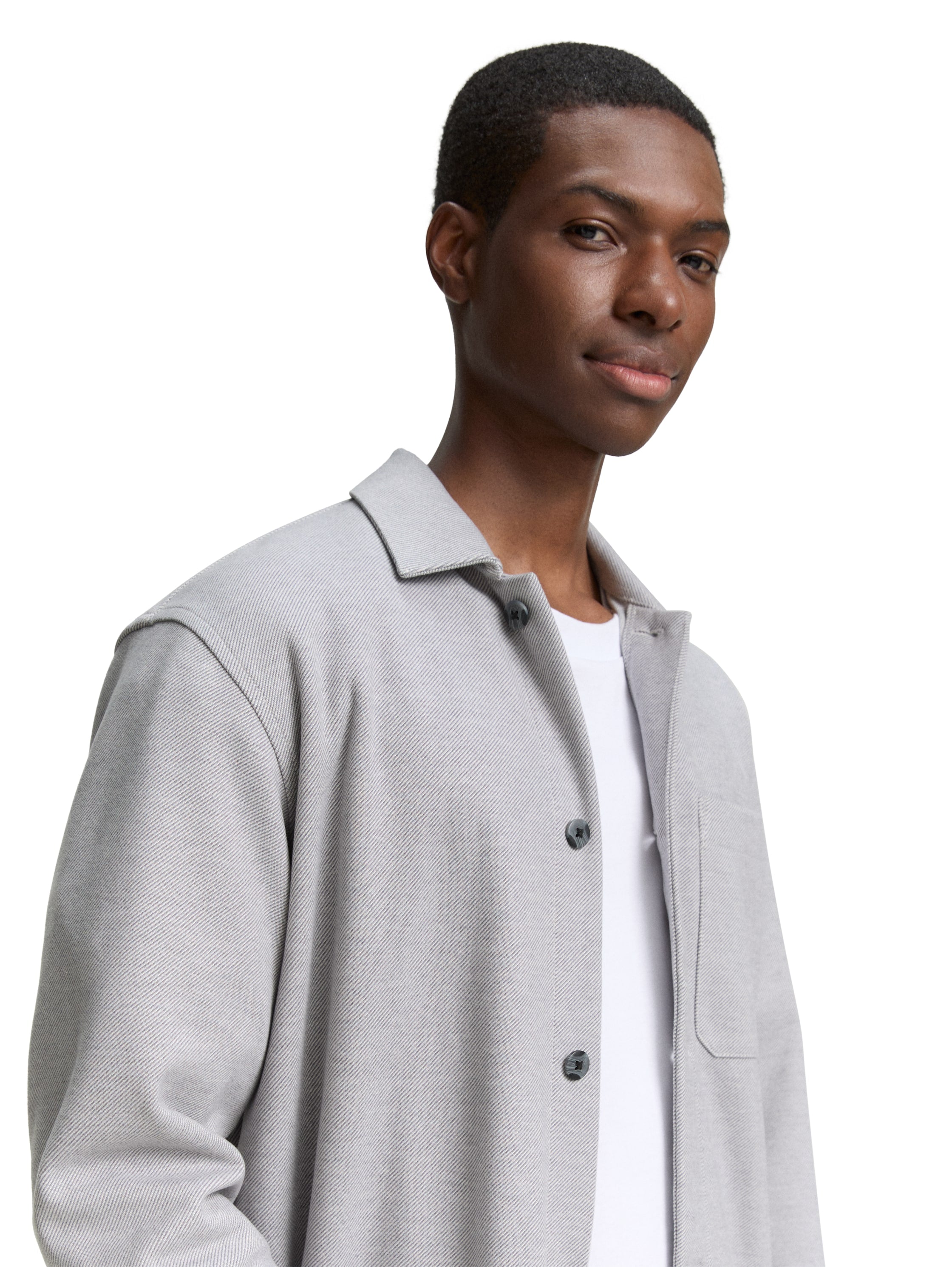 Tom tailor Light Grey Overshirt with Breast Pocket