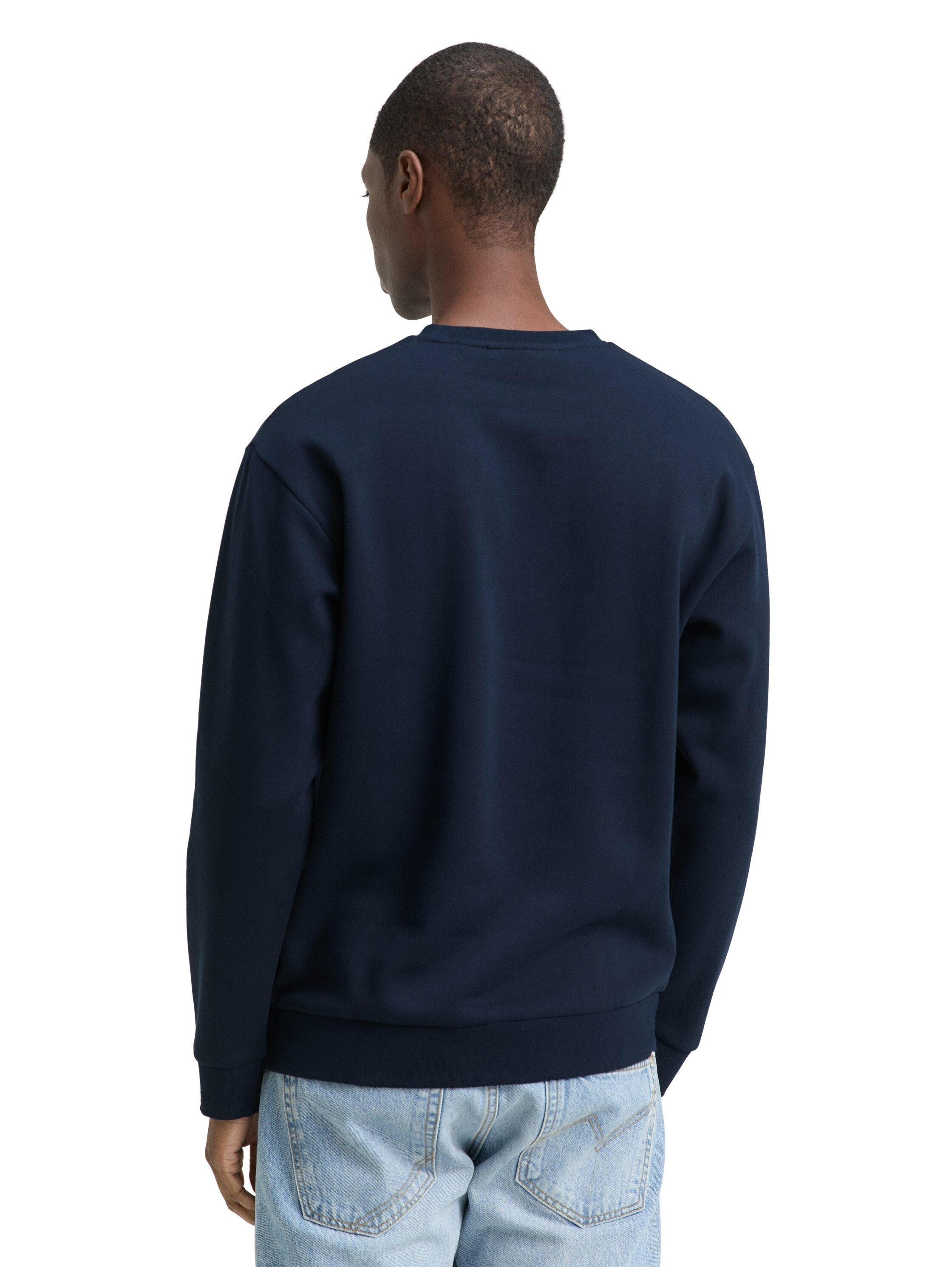 Tom Tailor Navy Sweater With Logo Badge