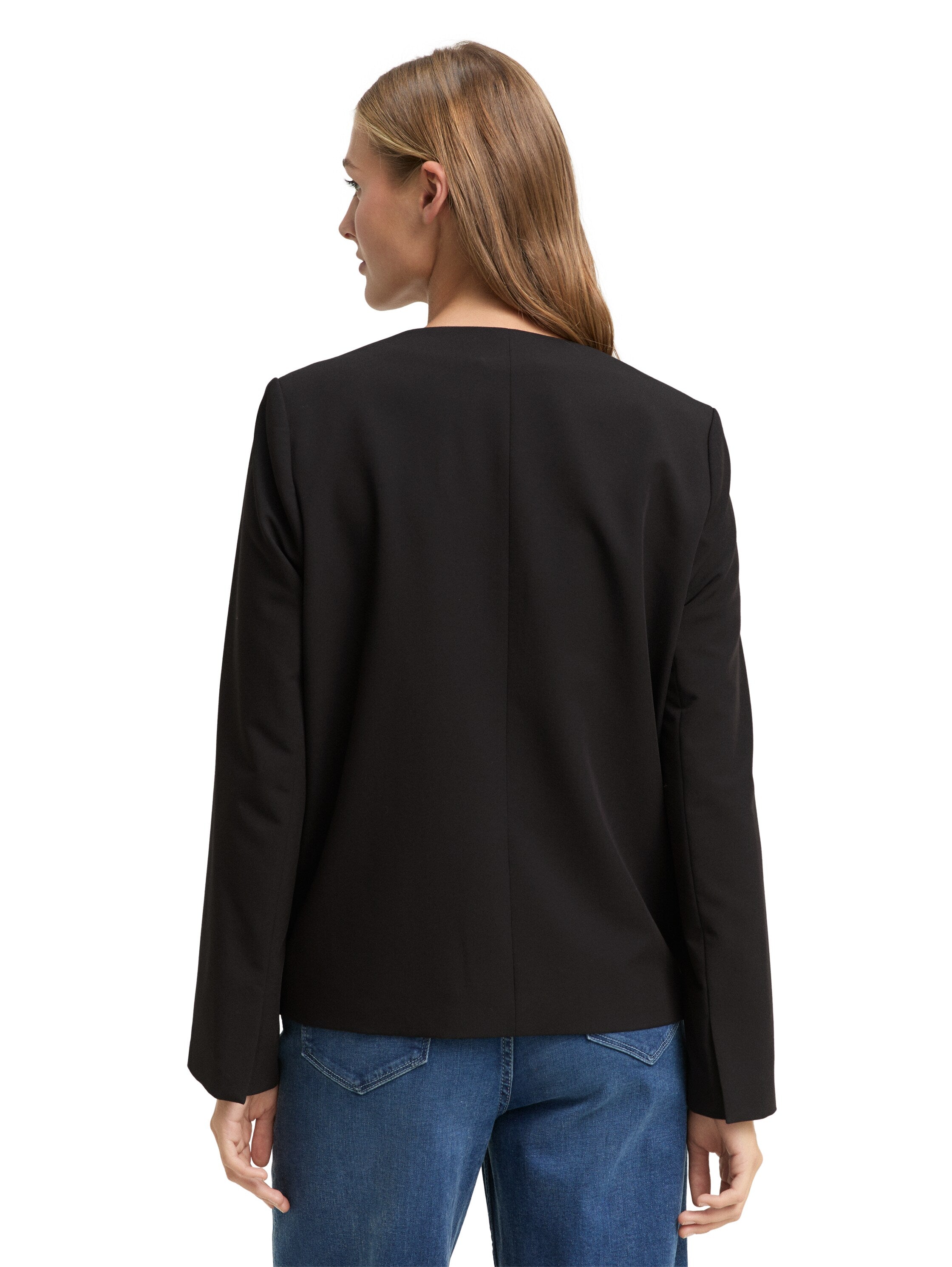 Tom Tailor Black Regular Fit Blazer With Bow Detail
