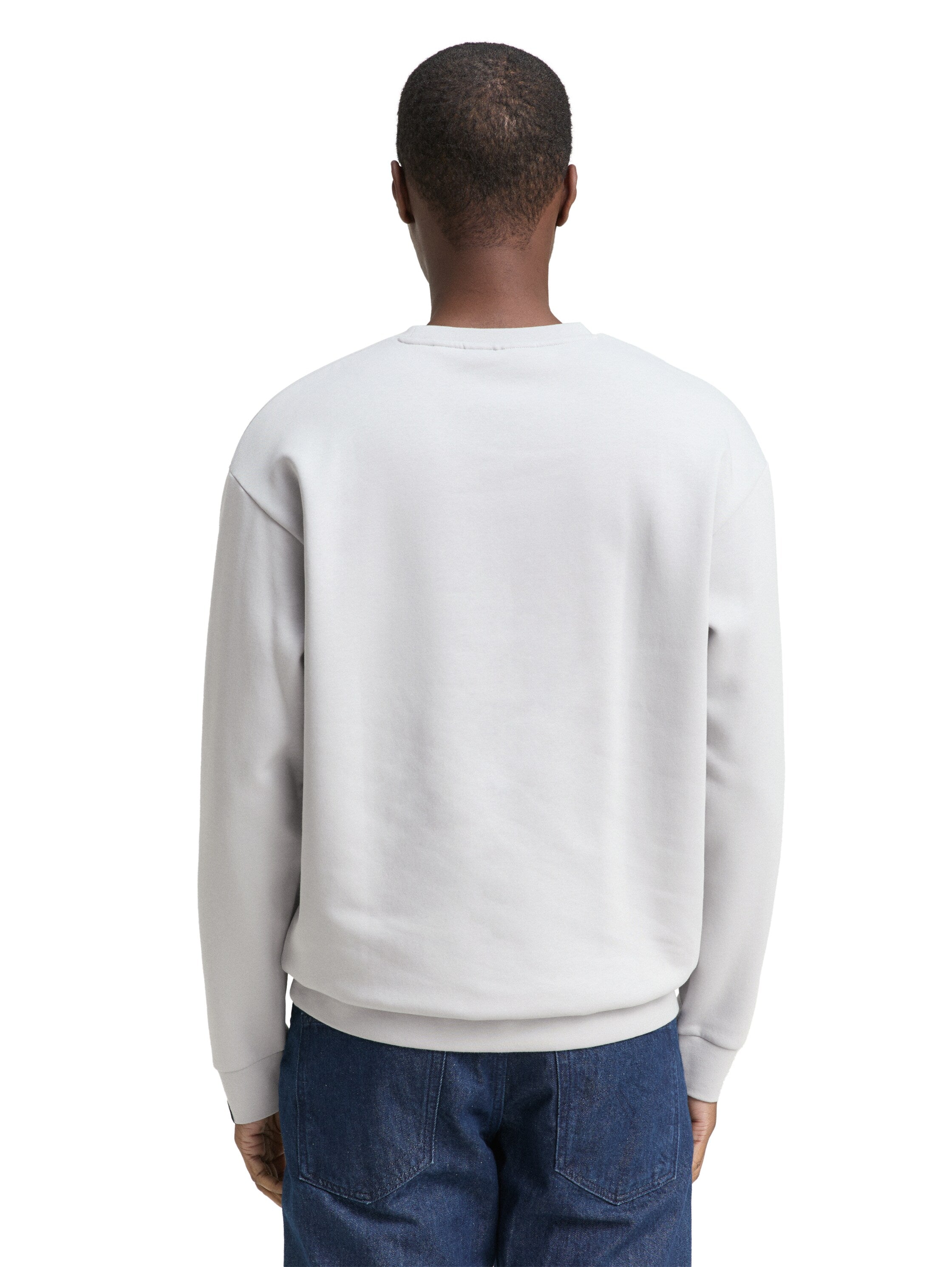 Tom Tailor White Sweater With Logo Badge