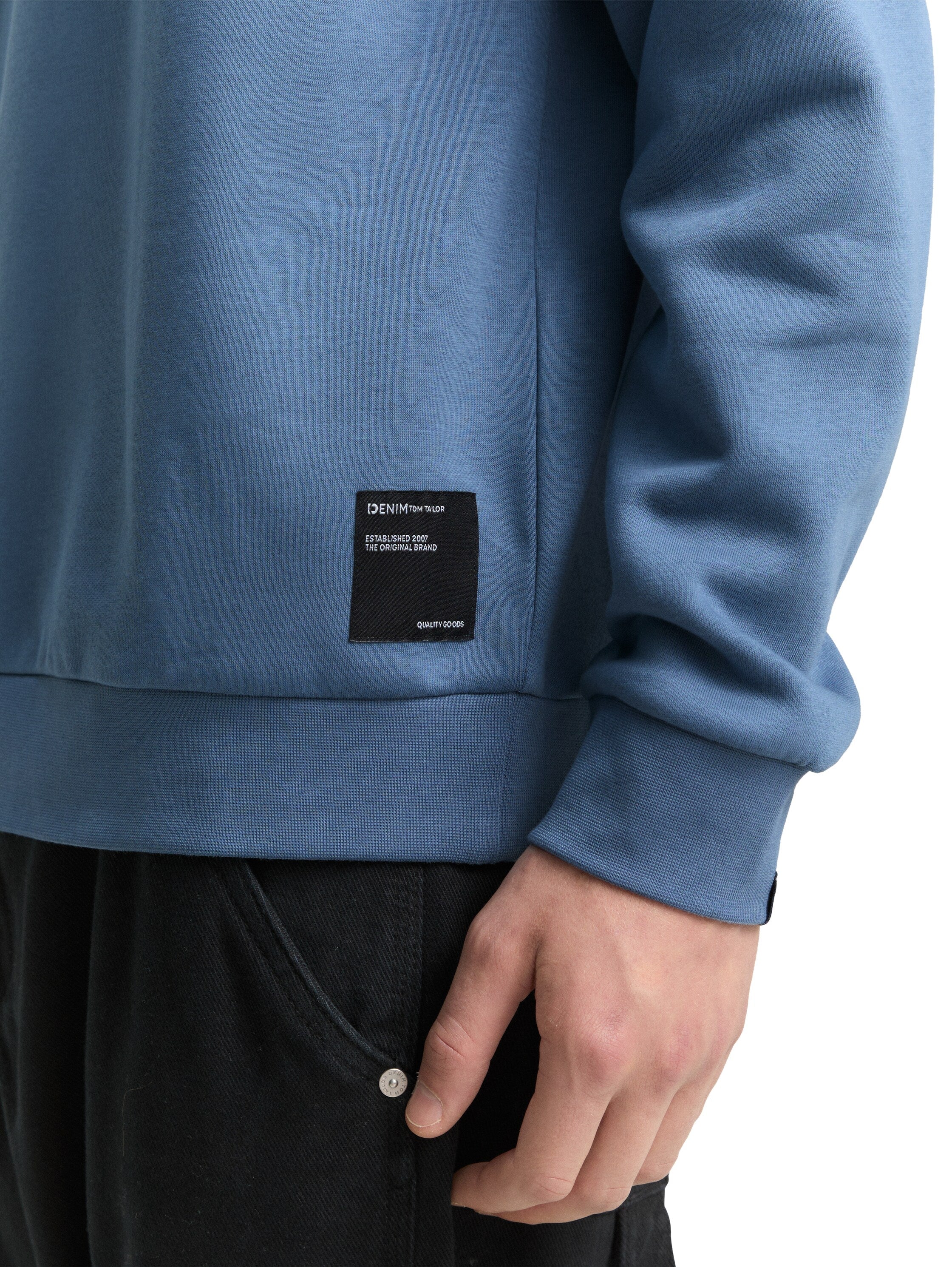 Tom Tailor Blue Sweater With Logo Badge
