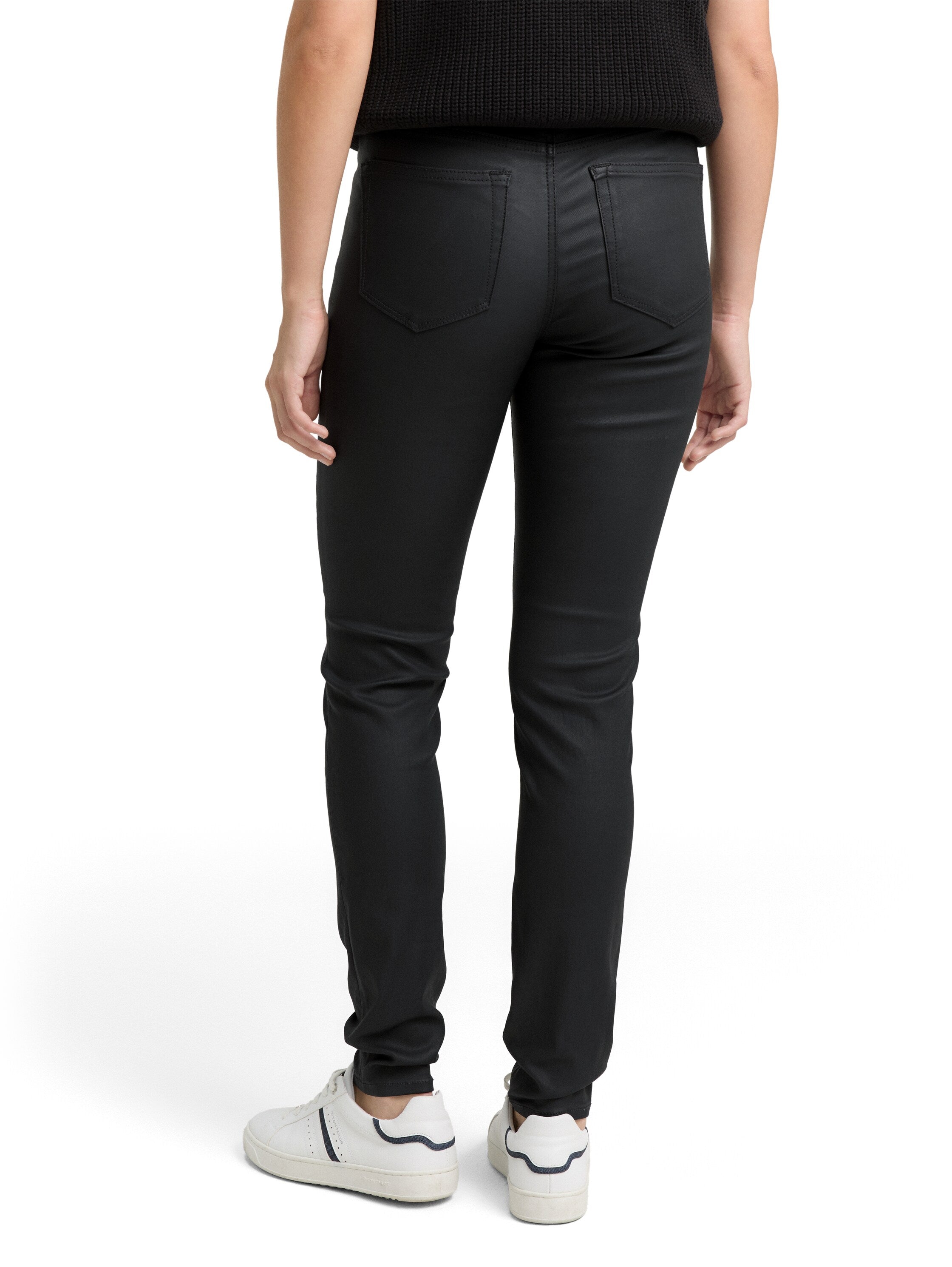 Tom Tailor Black Coated Skinny Jeans