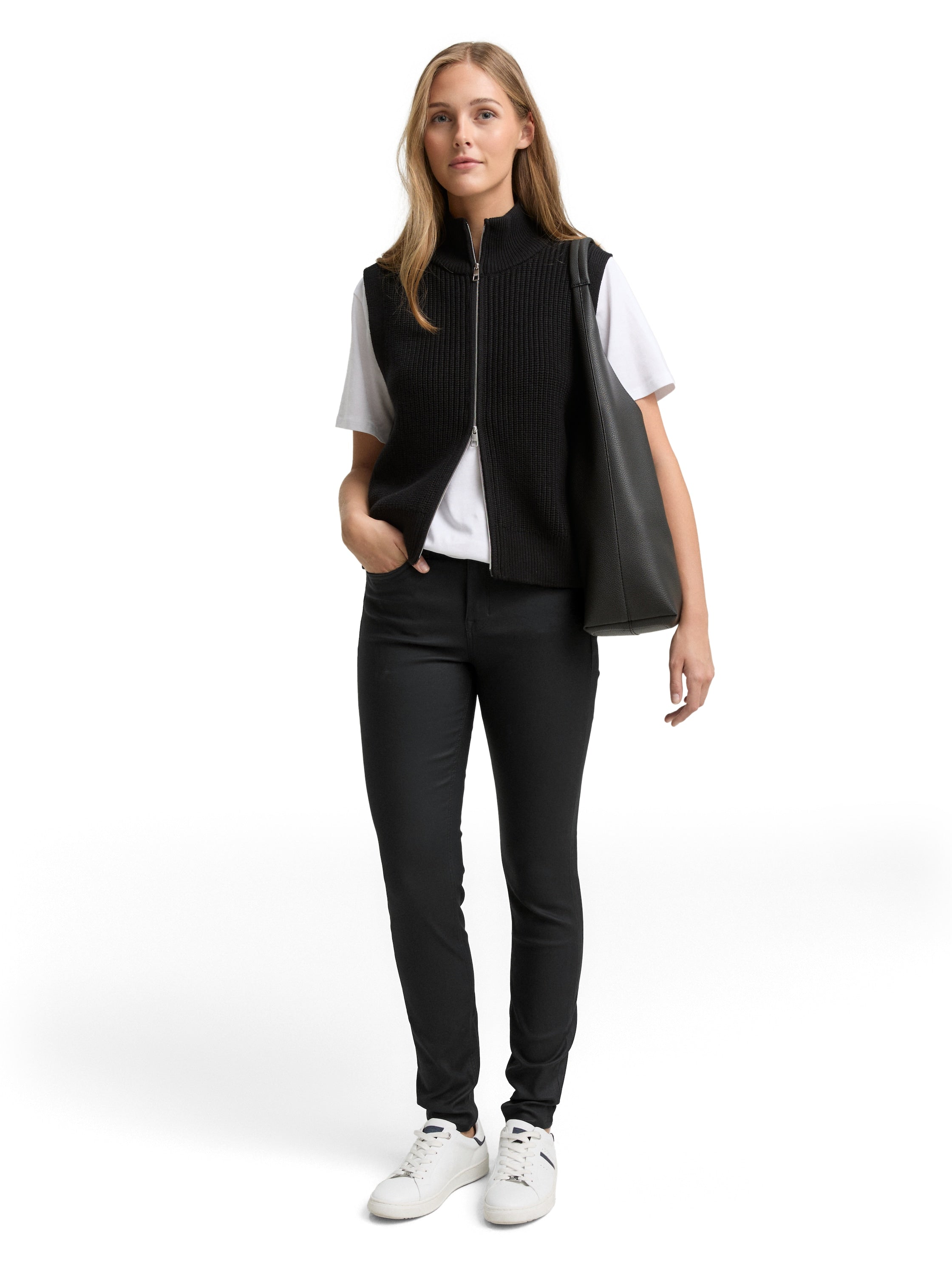 Tom Tailor Black Coated Skinny Jeans