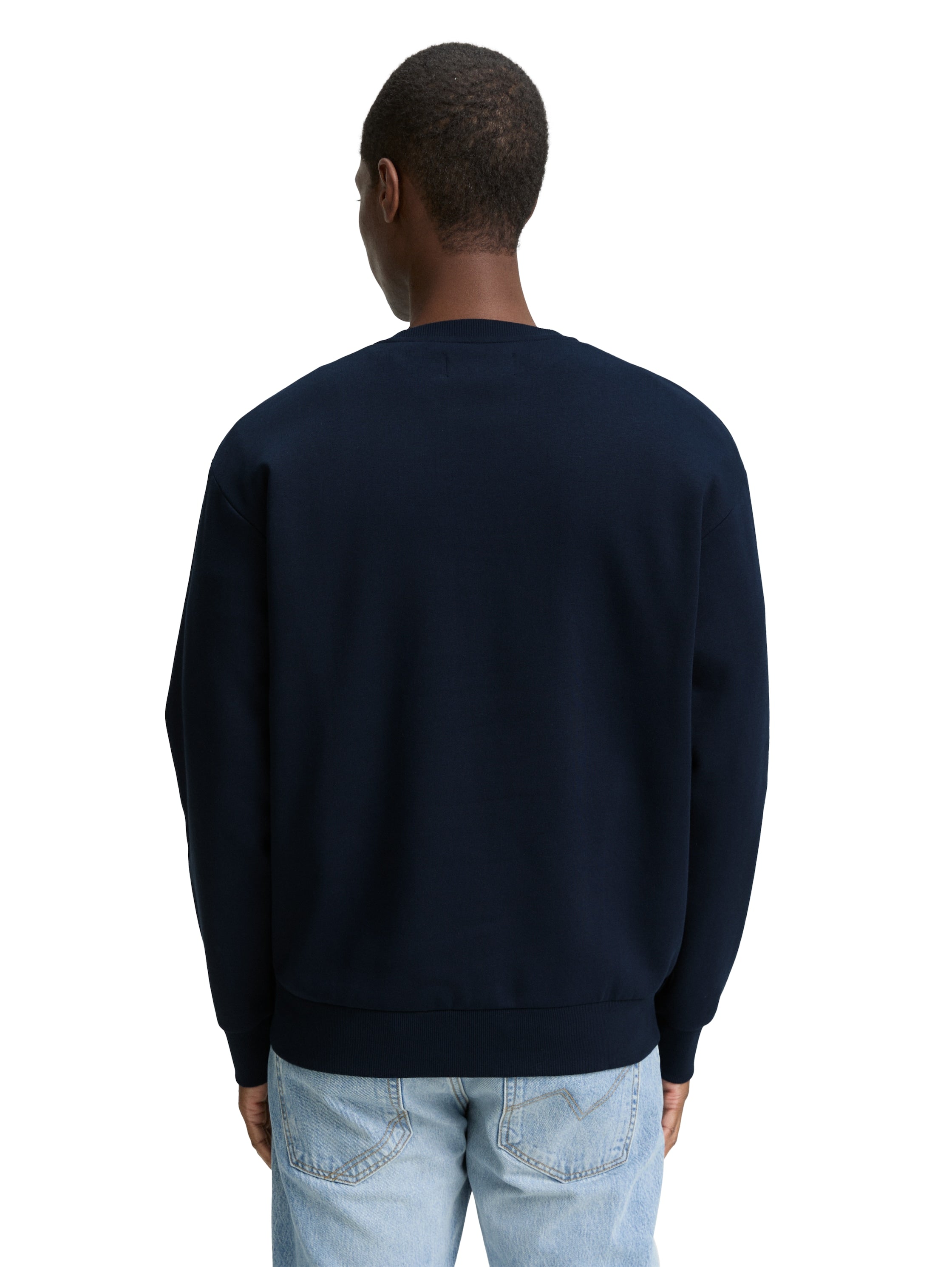 Tom Tailor Crew Neck Navy Sweater With Print
