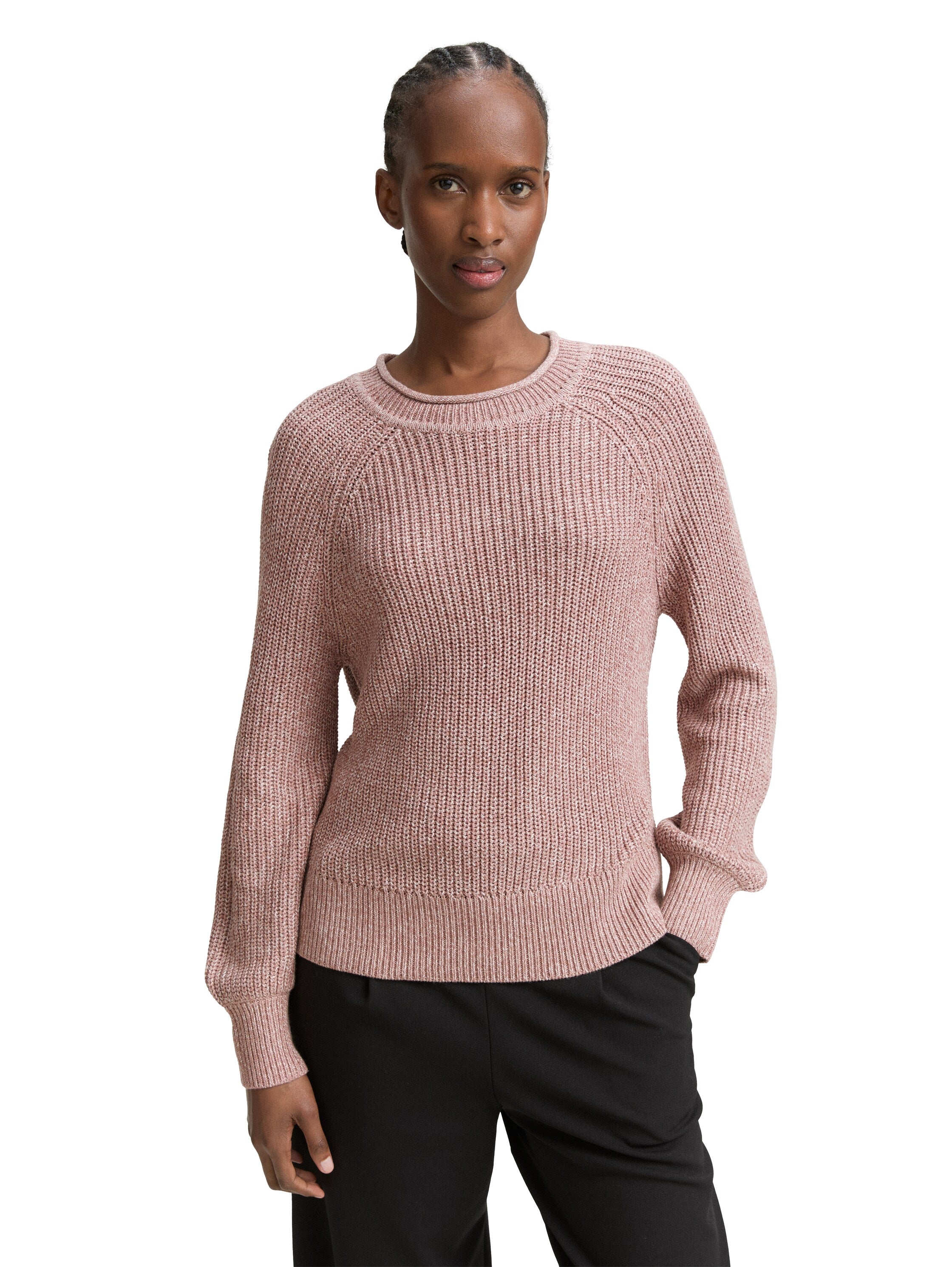 Tom Tailor Knitted Rose Pullover With Slight Ballons Sleeves