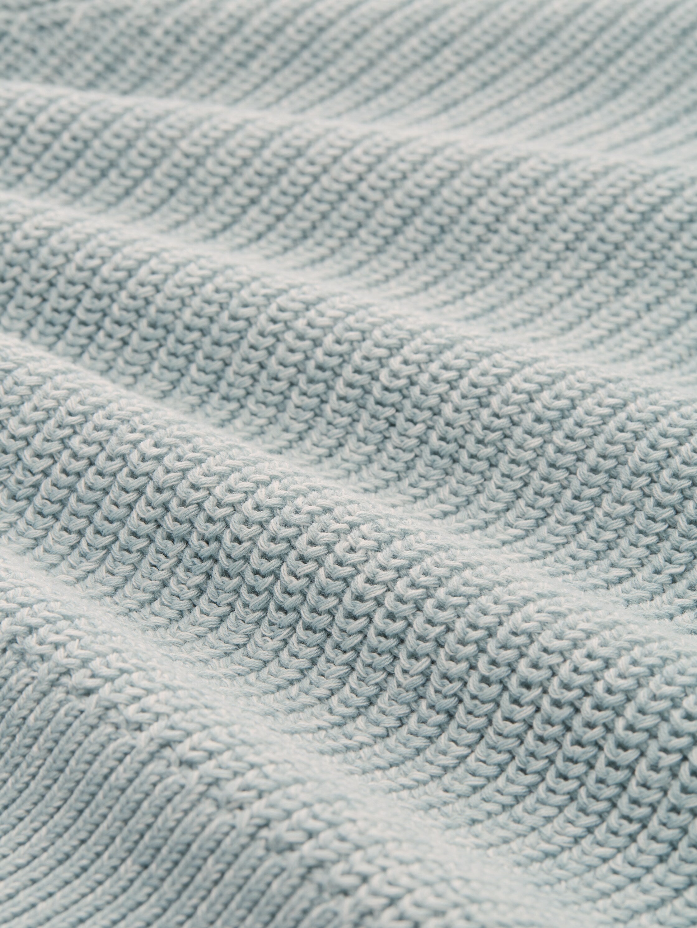 Tom Tailor Knitted Silver Blue Pullover With Slight Ballons Sleeves