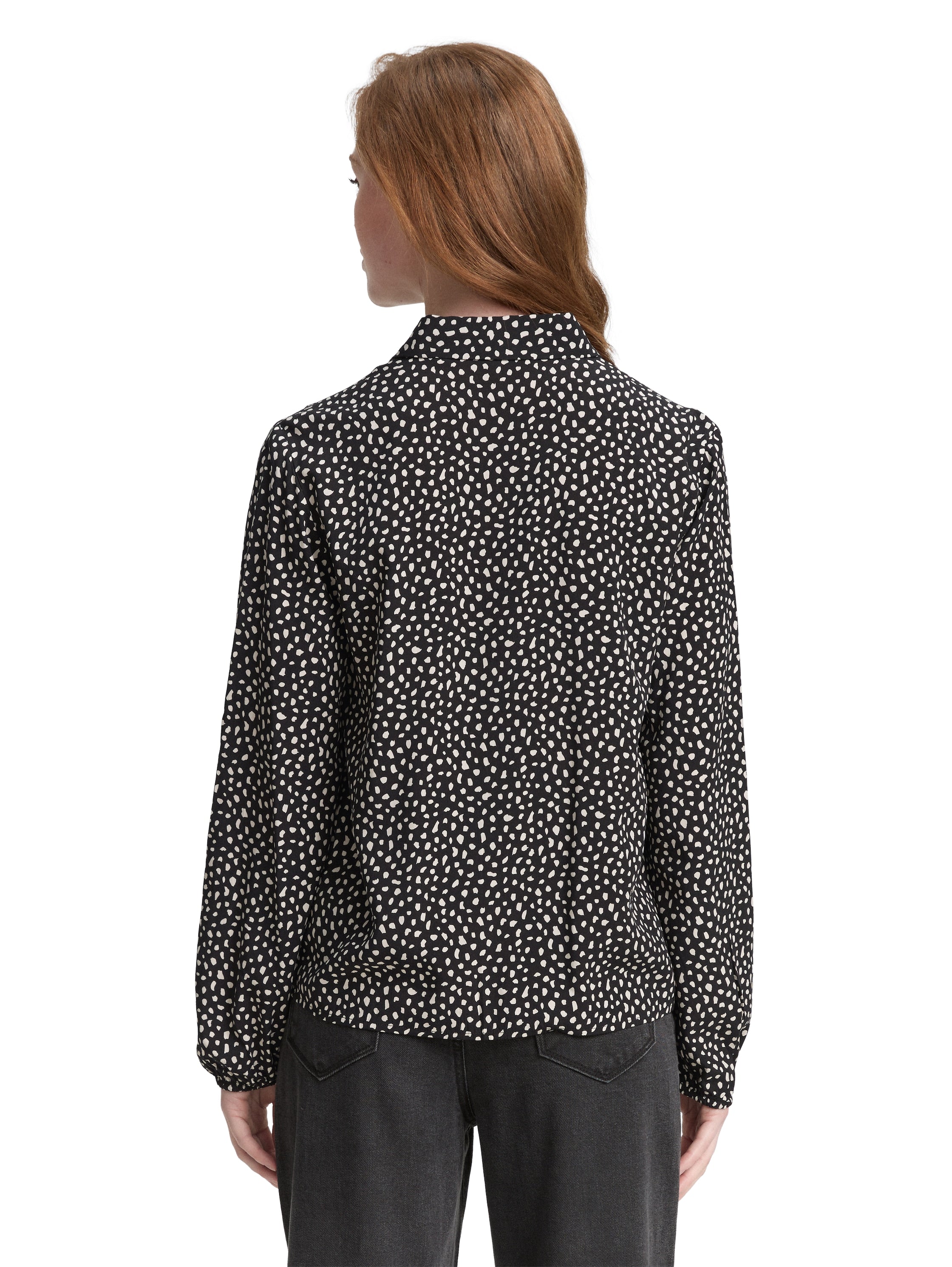 Tom Tailor Black And White Dotted Print Shirt