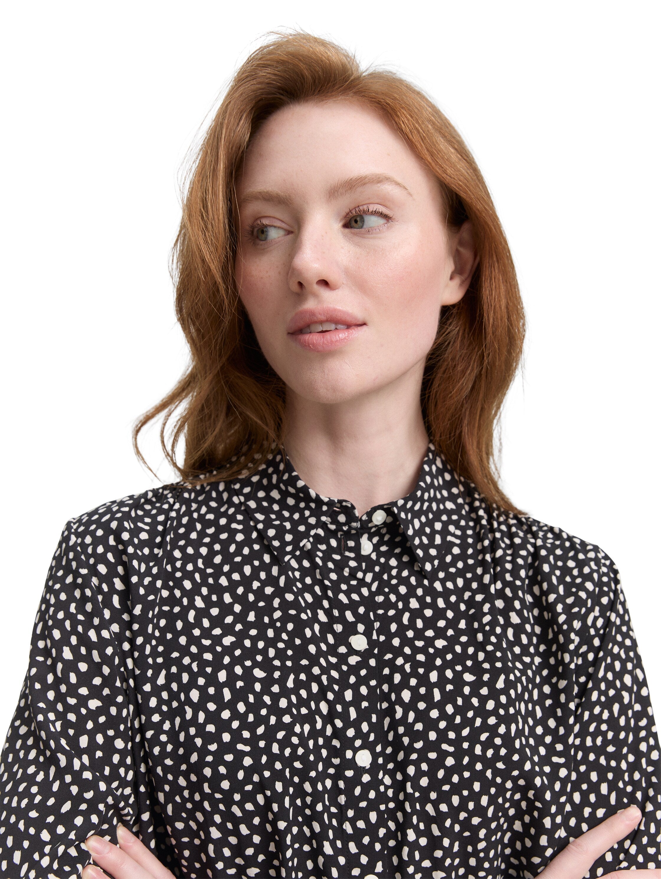 Tom Tailor Black And White Dotted Print Shirt