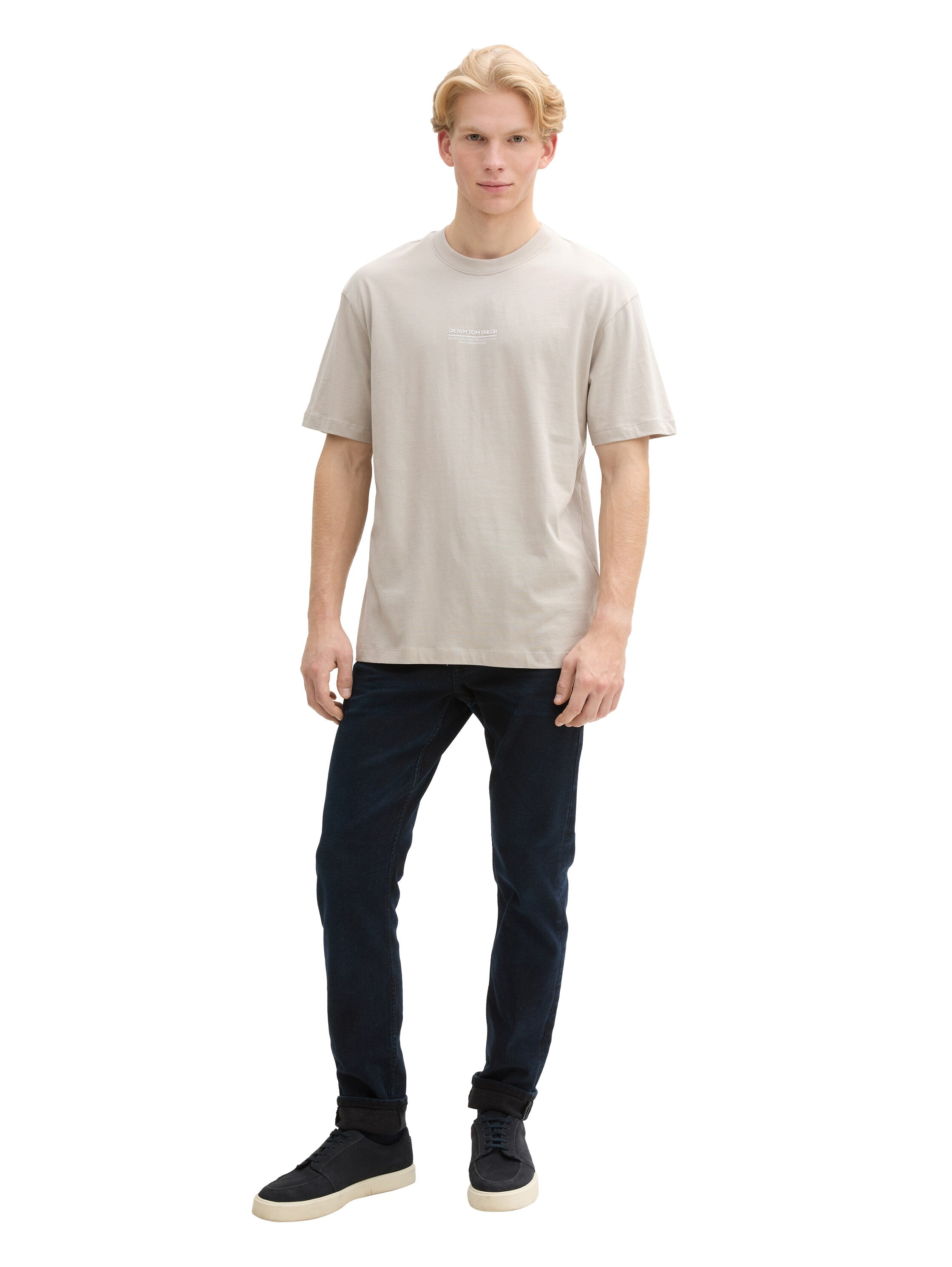 Tom Tailor Relaxed Fit Cotton Light Dove Grey T-shirt