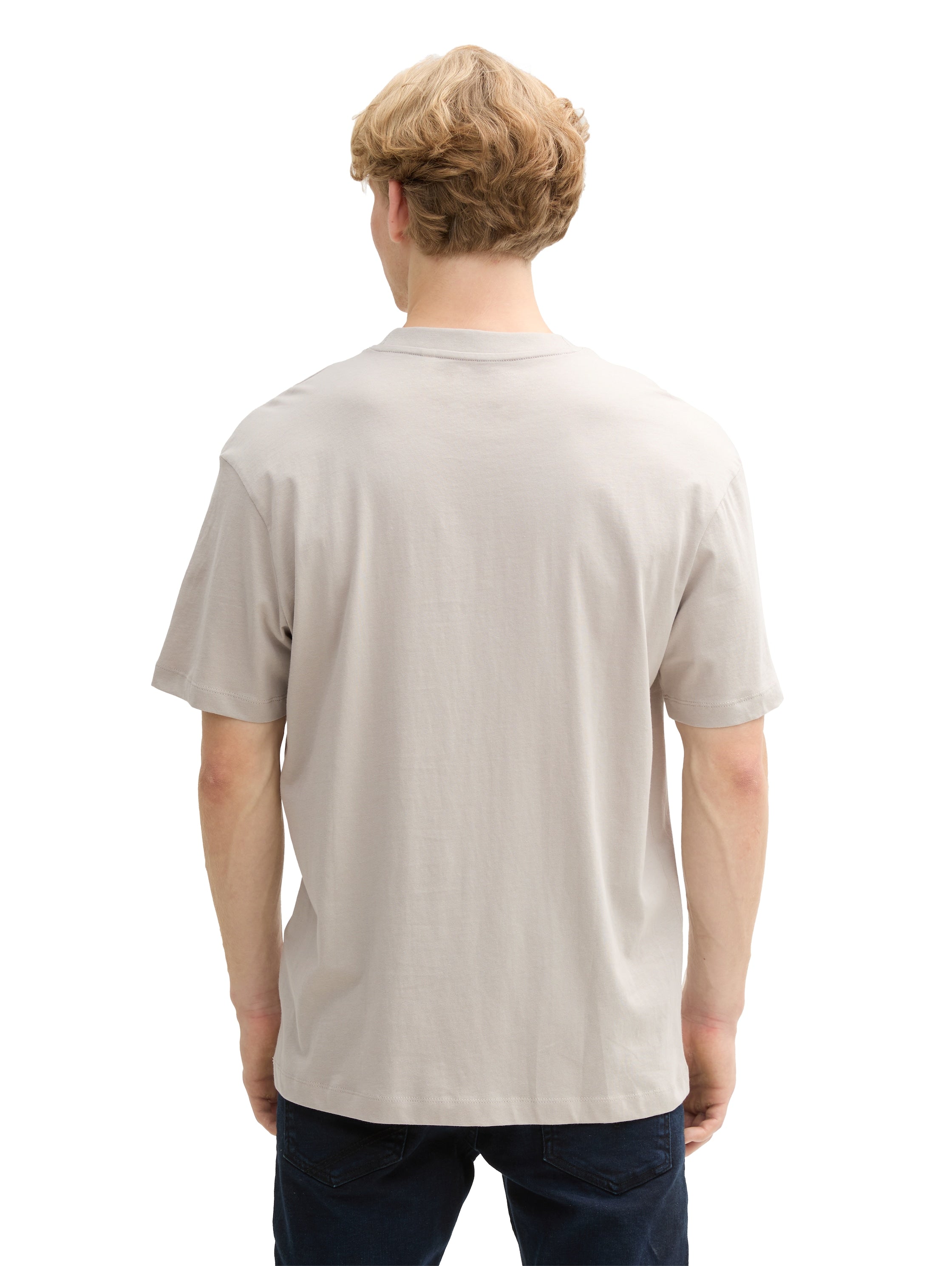 Tom Tailor Relaxed Fit Cotton Light Dove Grey T-shirt