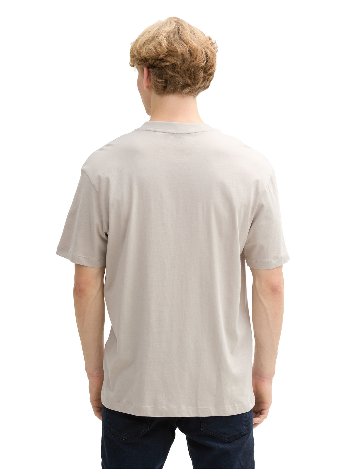 Tom Tailor Relaxed Fit Cotton Light Dove Grey T-shirt