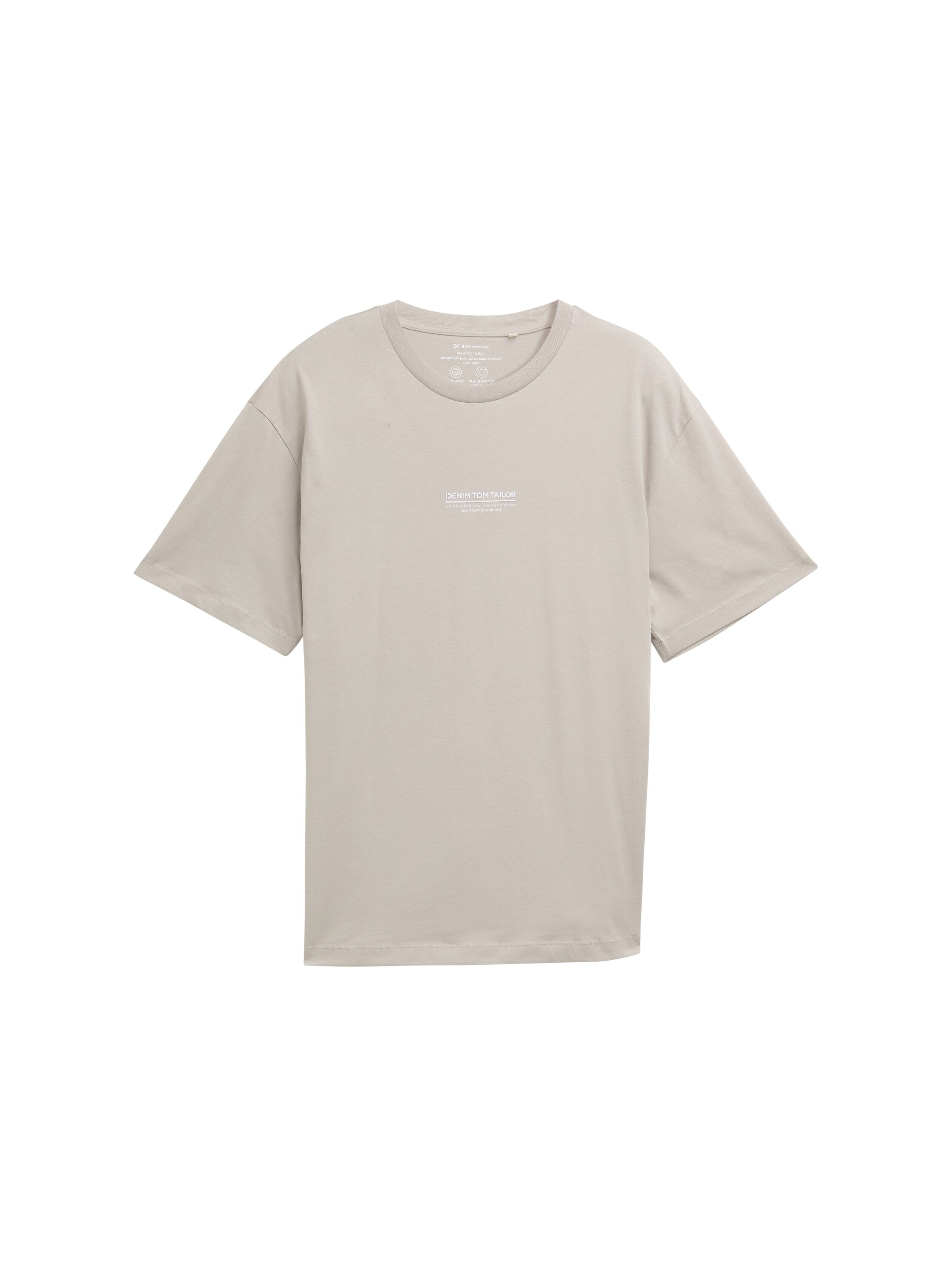 Tom Tailor Relaxed Fit Cotton Light Dove Grey T-shirt