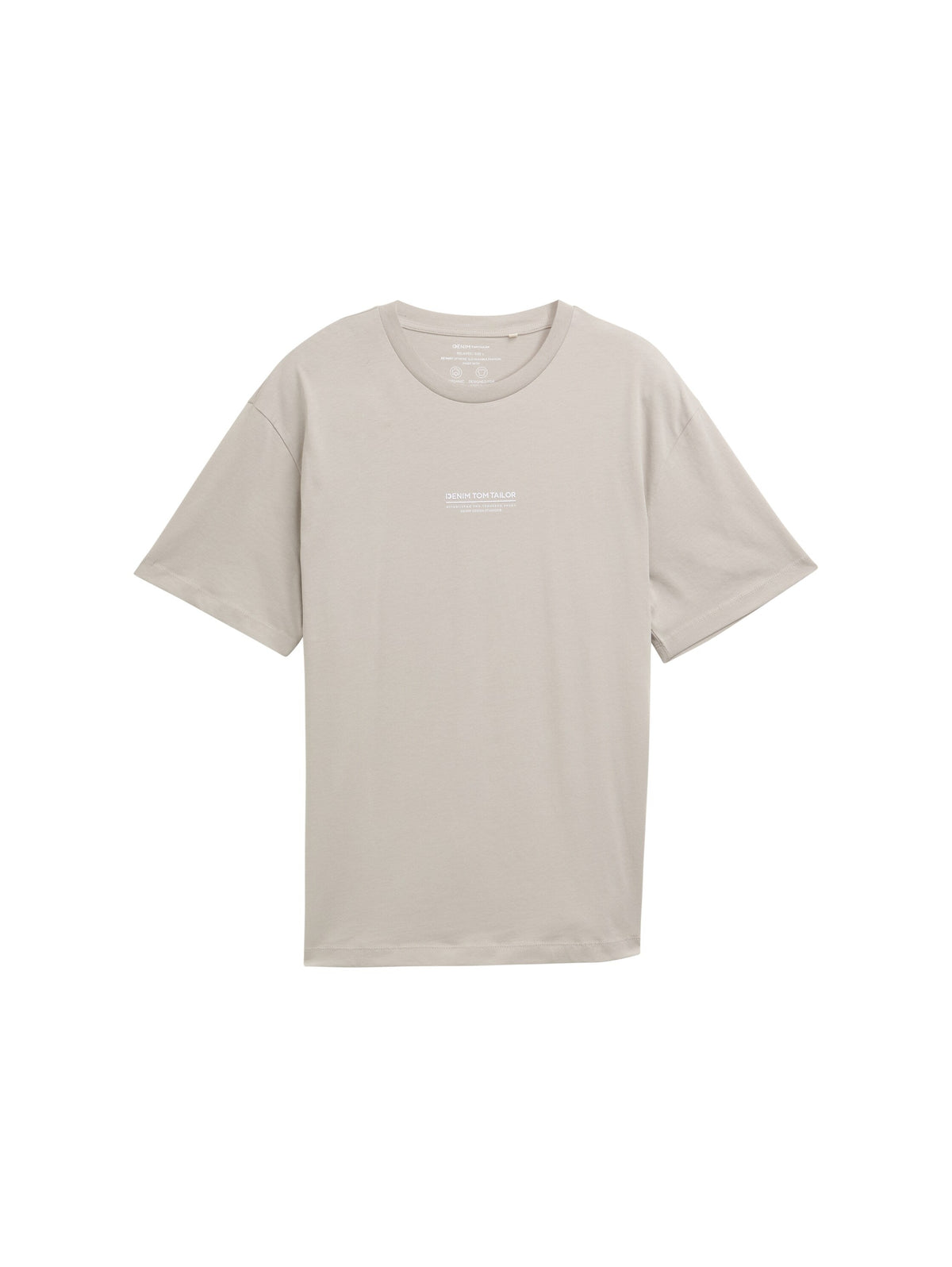 Tom Tailor Relaxed Fit Cotton Light Dove Grey T-shirt