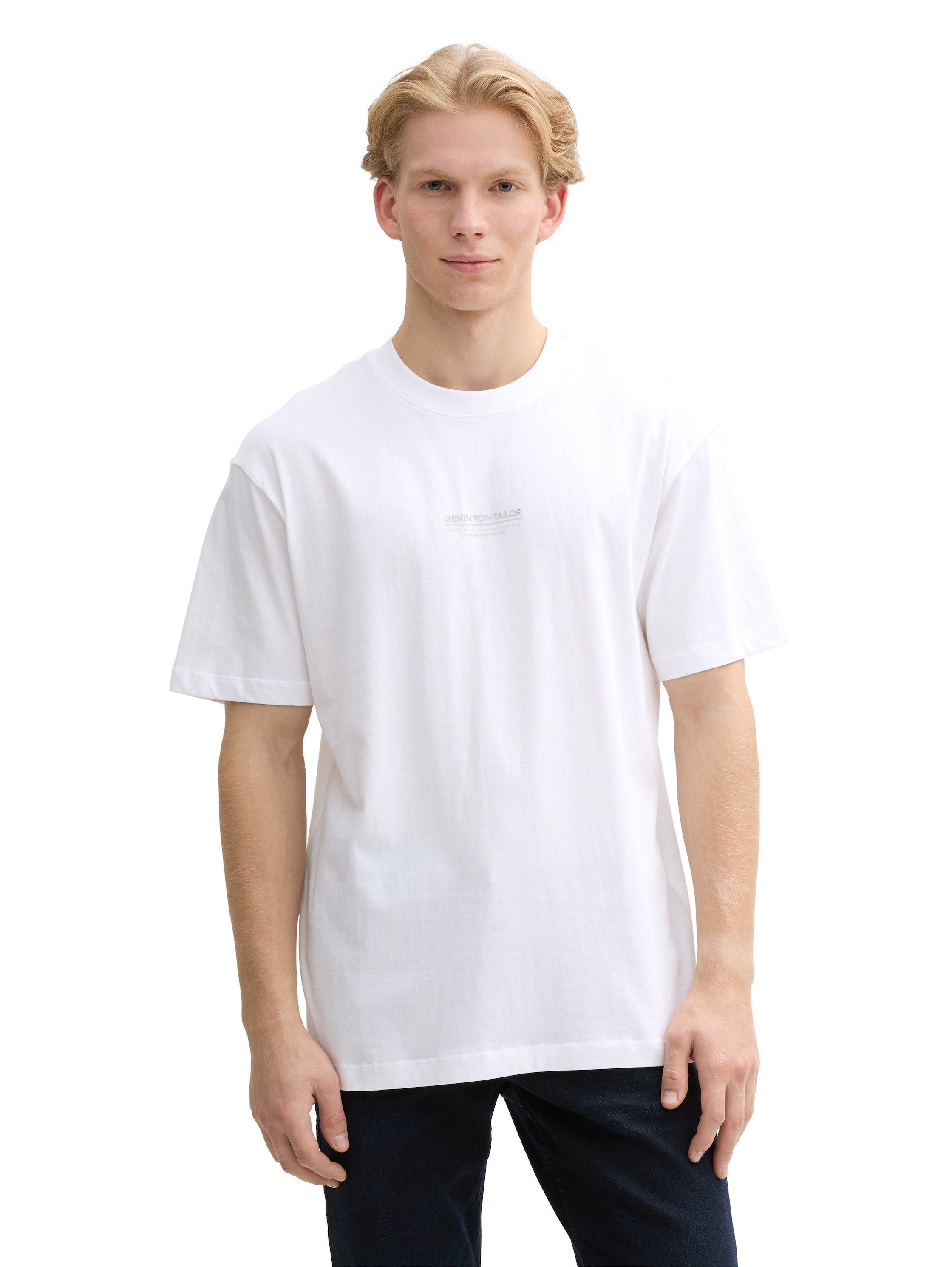 Tom Tailor Relaxed Fit Cotton White T-shirt