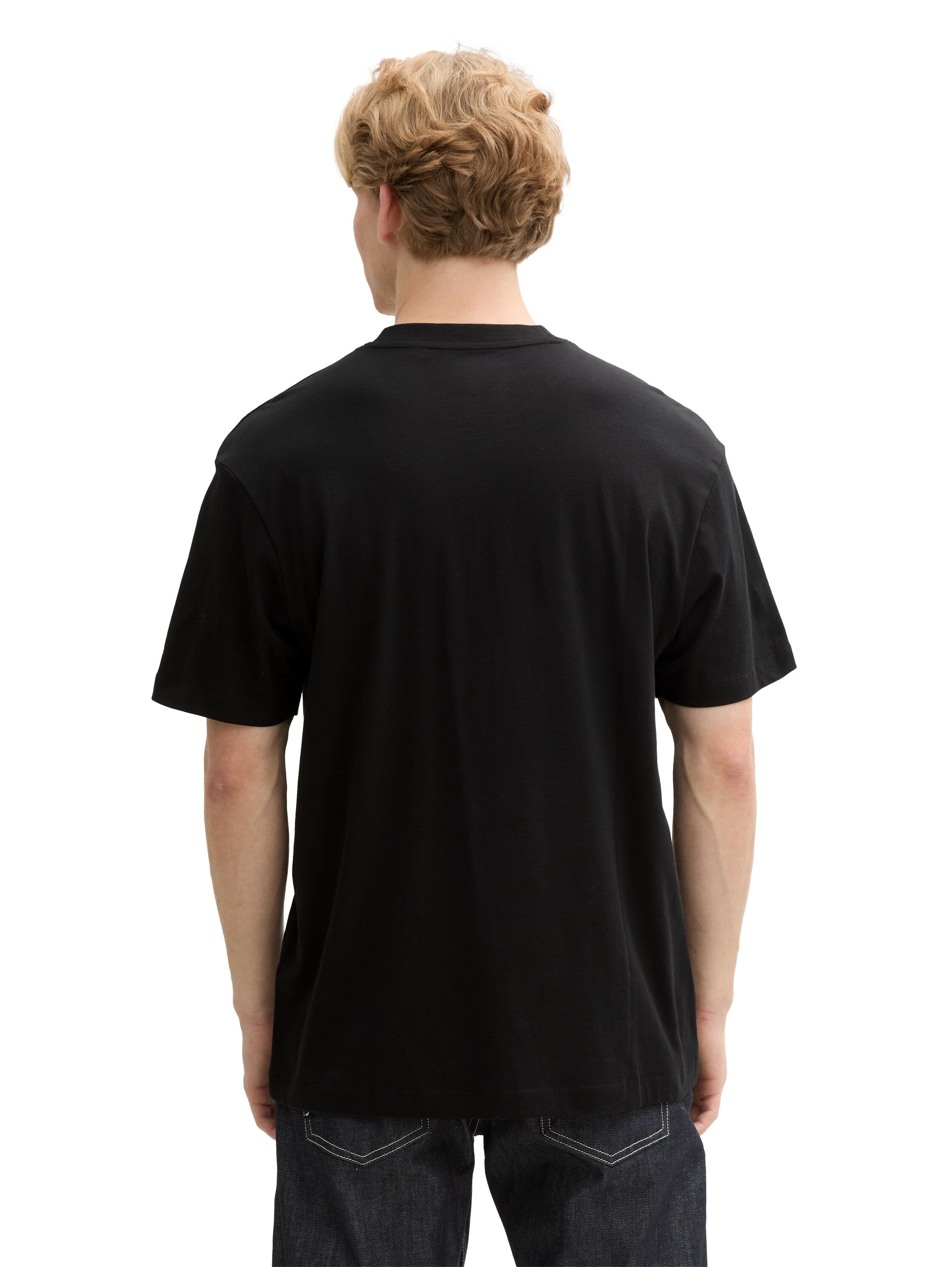 Tom Tailor Relaxed Fit Cotton Black T-shirt
