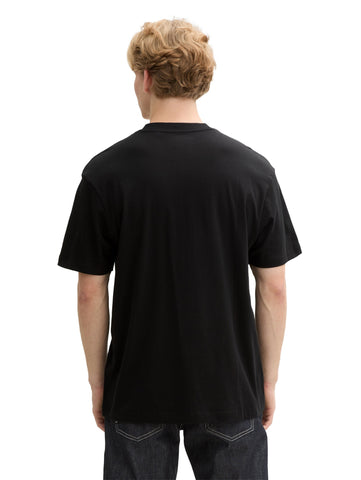Tom Tailor Relaxed Fit Cotton Black T-shirt