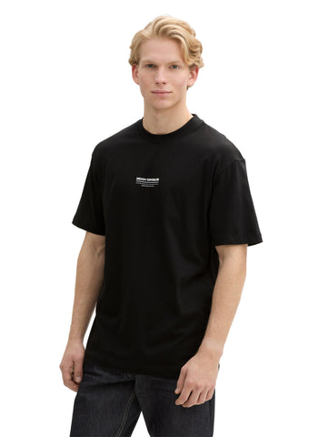 Tom Tailor Relaxed Fit Cotton Black T-shirt