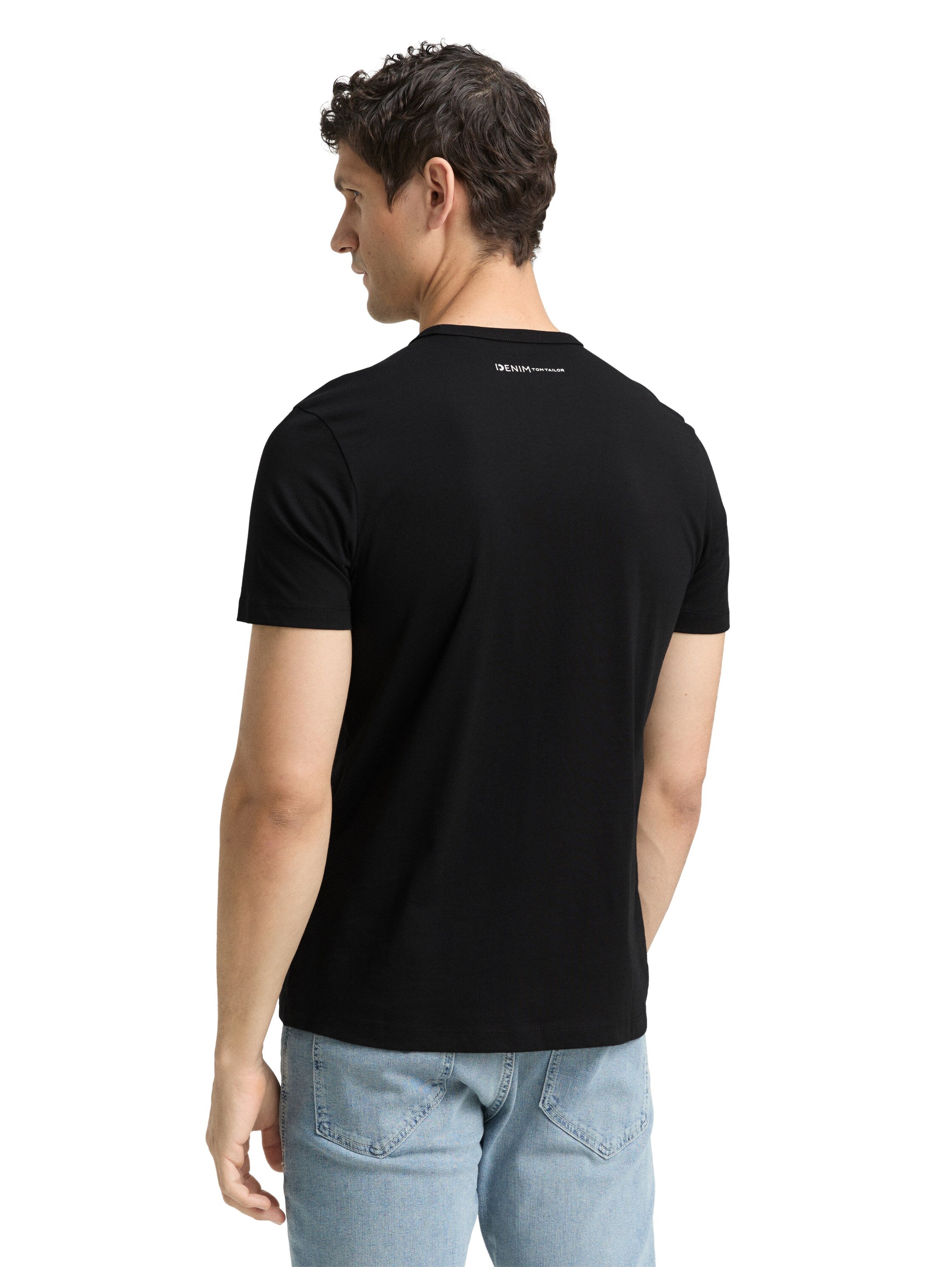 Tom Tailor Black Cotton T-Shirt