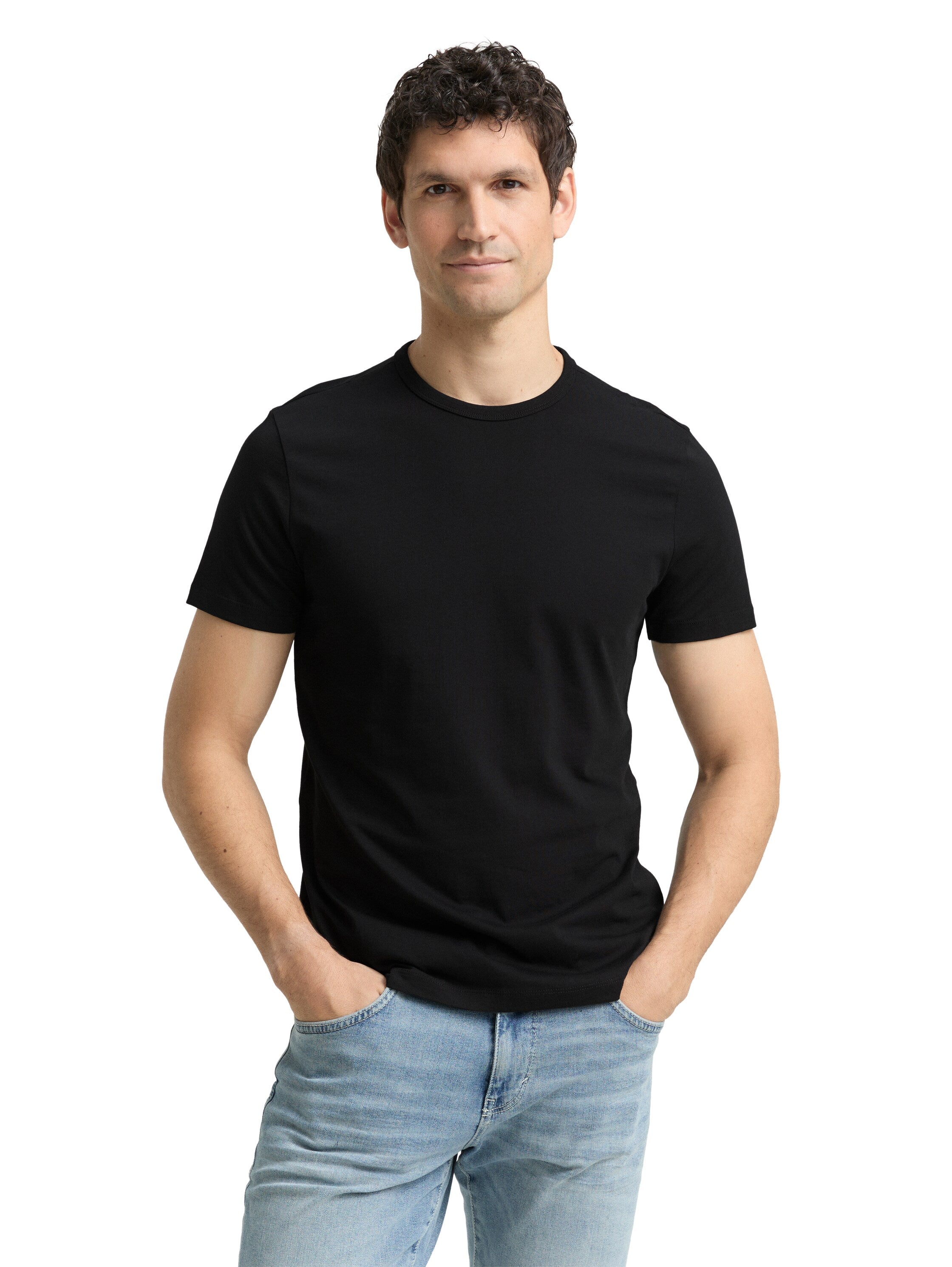Tom Tailor Black Cotton T-Shirt