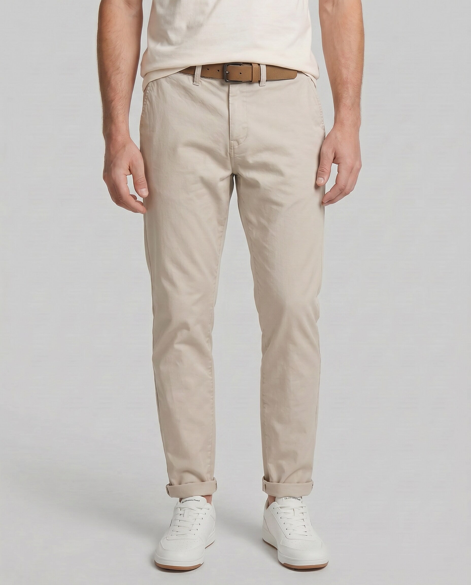 Tom Tailor Slim Fit Beige Chino With Belt
