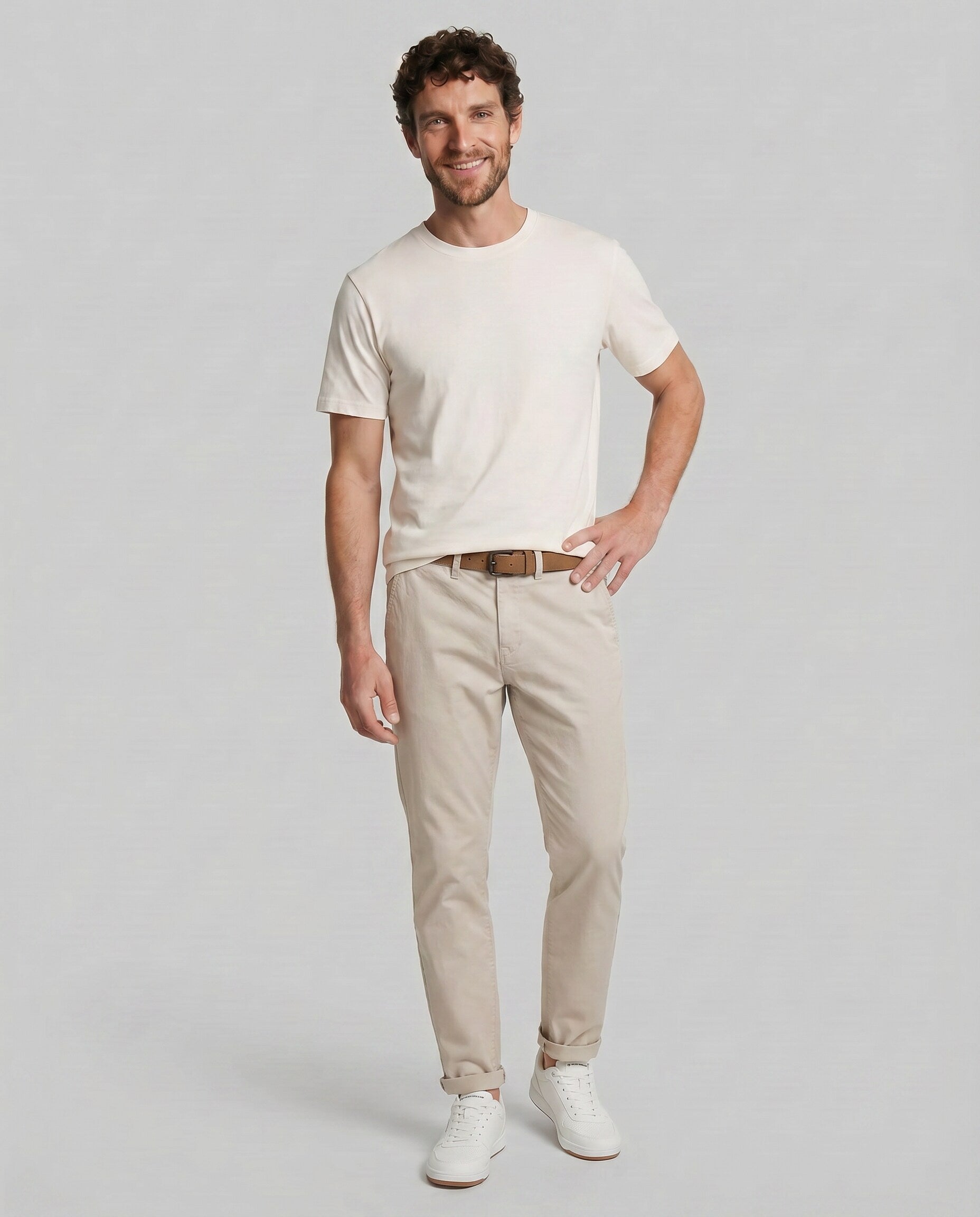 Tom Tailor Slim Fit Beige Chino With Belt