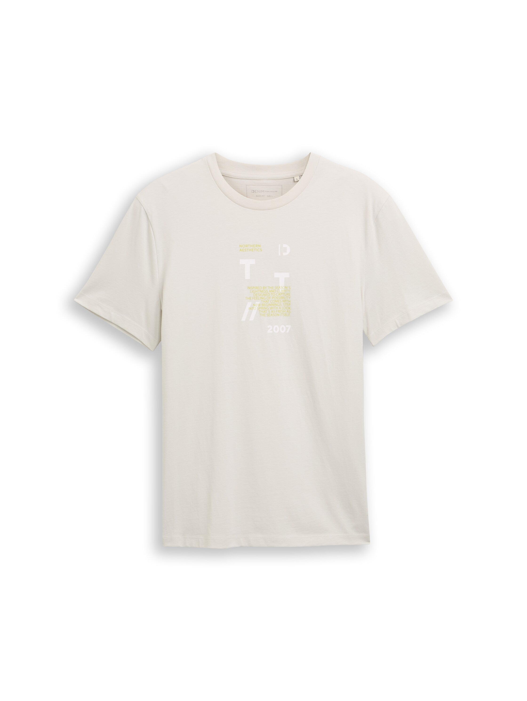 Tom Tailor Off White Short Sleeved T-Shirt