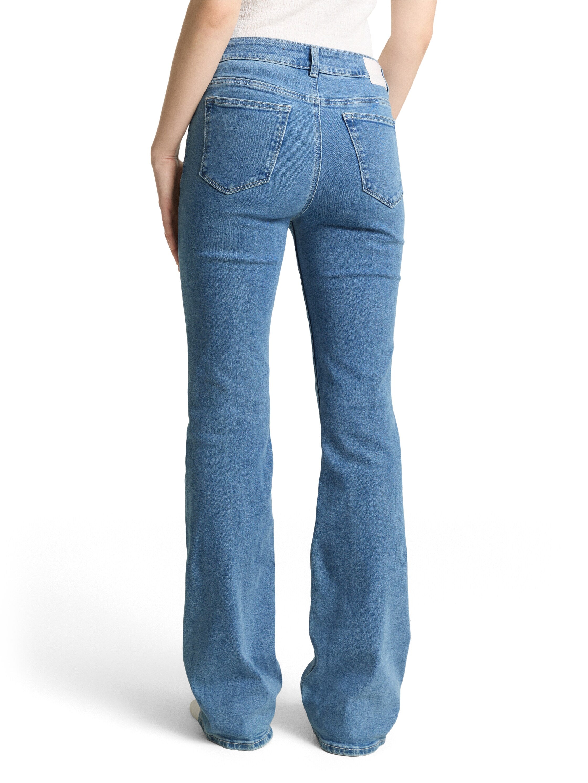 Tom Tailor Blue Flared Jeans with Patch Pockets