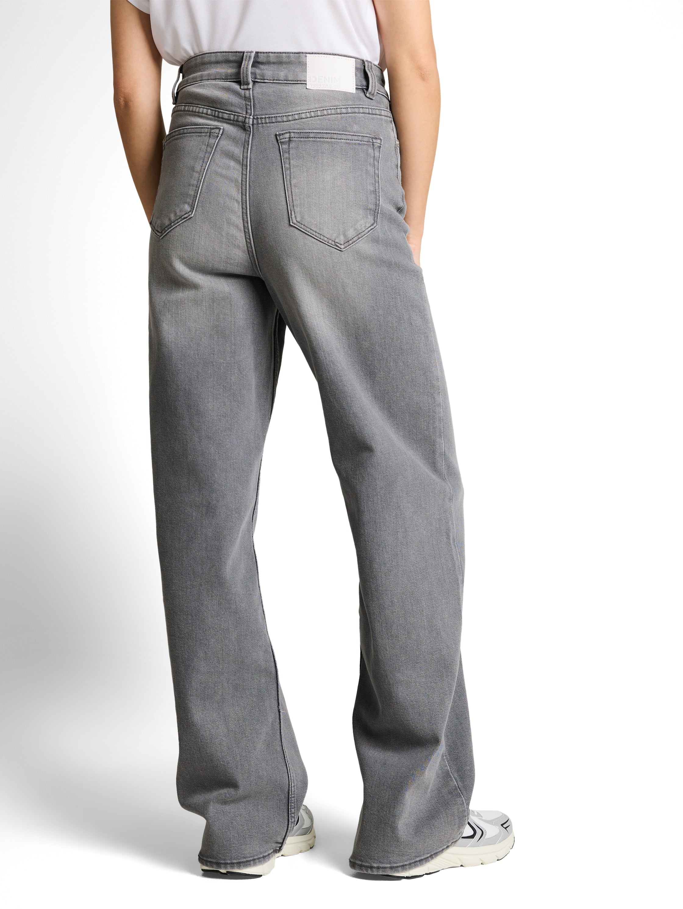 Tom Tailor Grey Wide Leg High Waisted Jeans