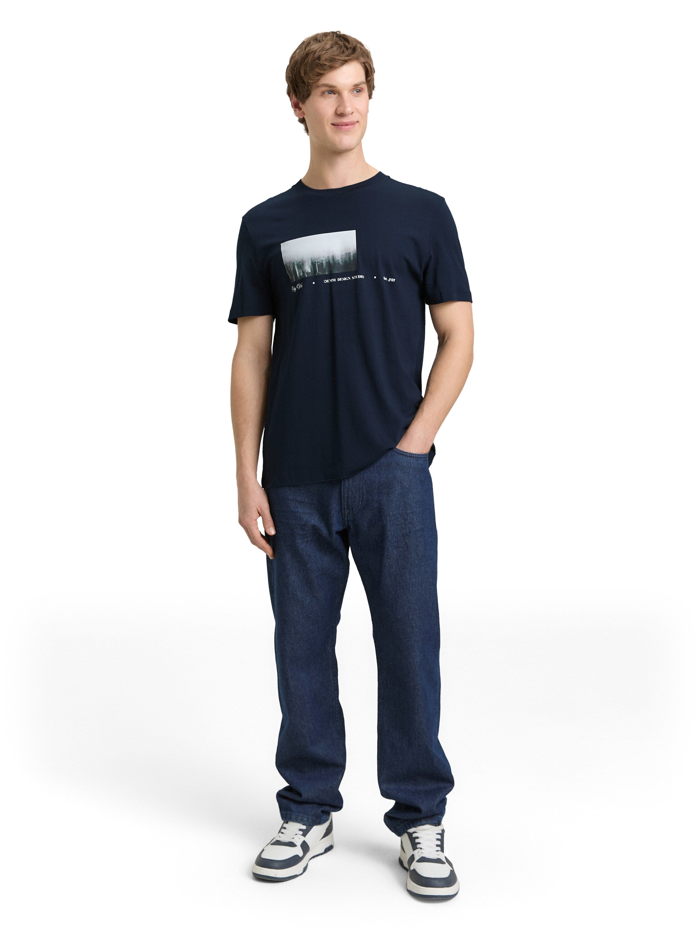 Tom Tailor Navy T-Shirt With Front Design