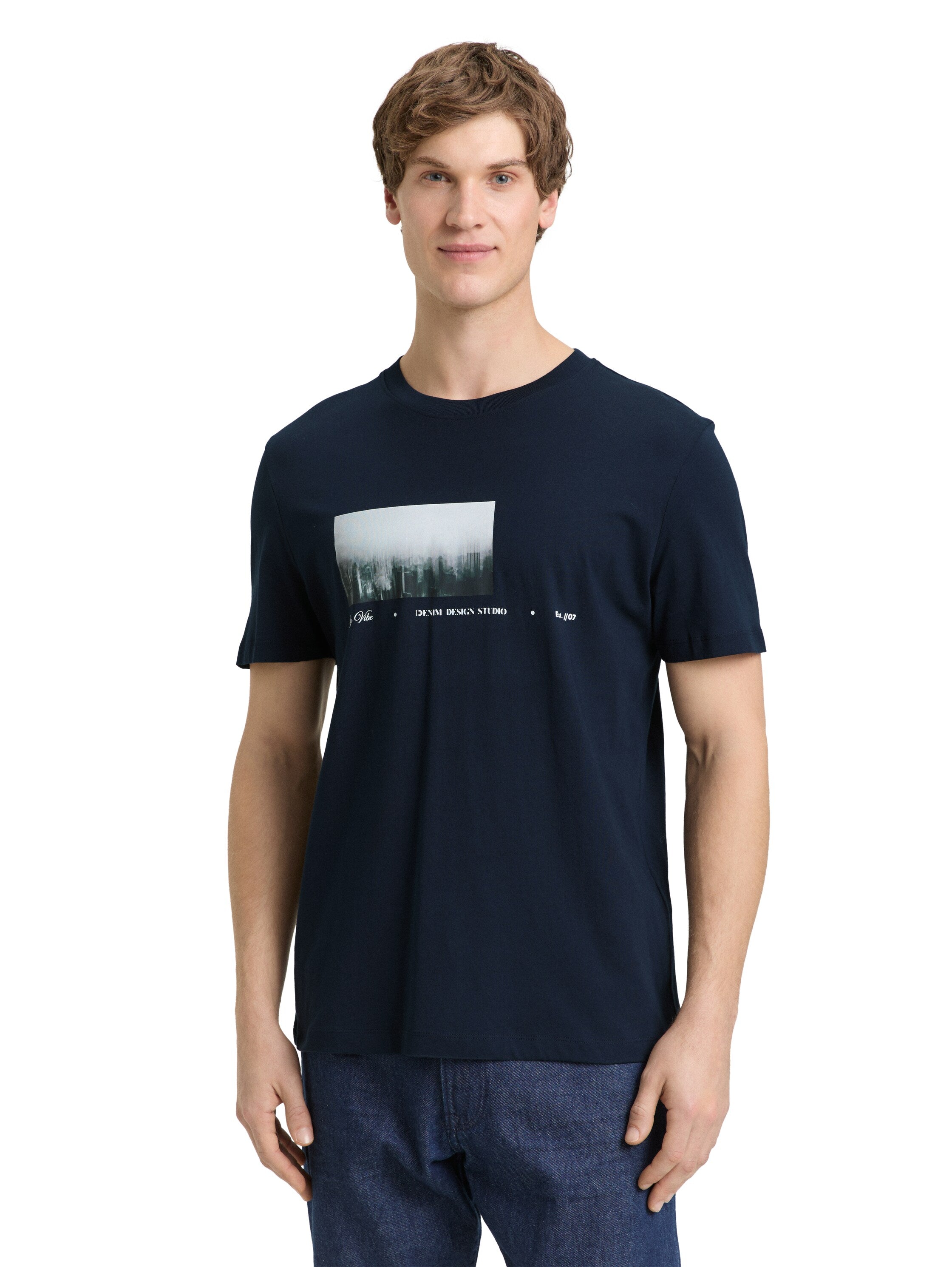Tom Tailor Navy T-Shirt With Front Design