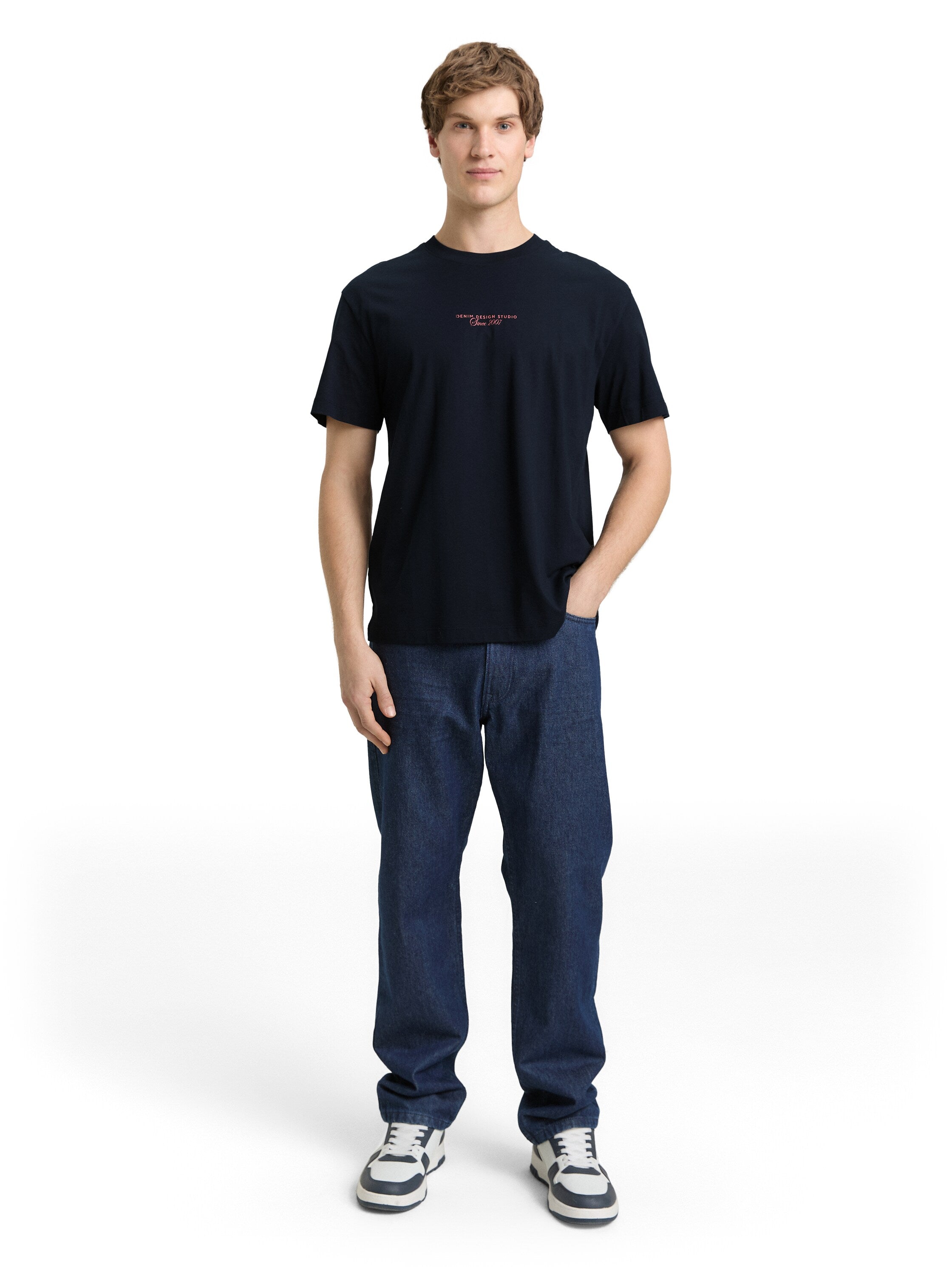 Tom Tailor Navy T-Shirt With Back Print