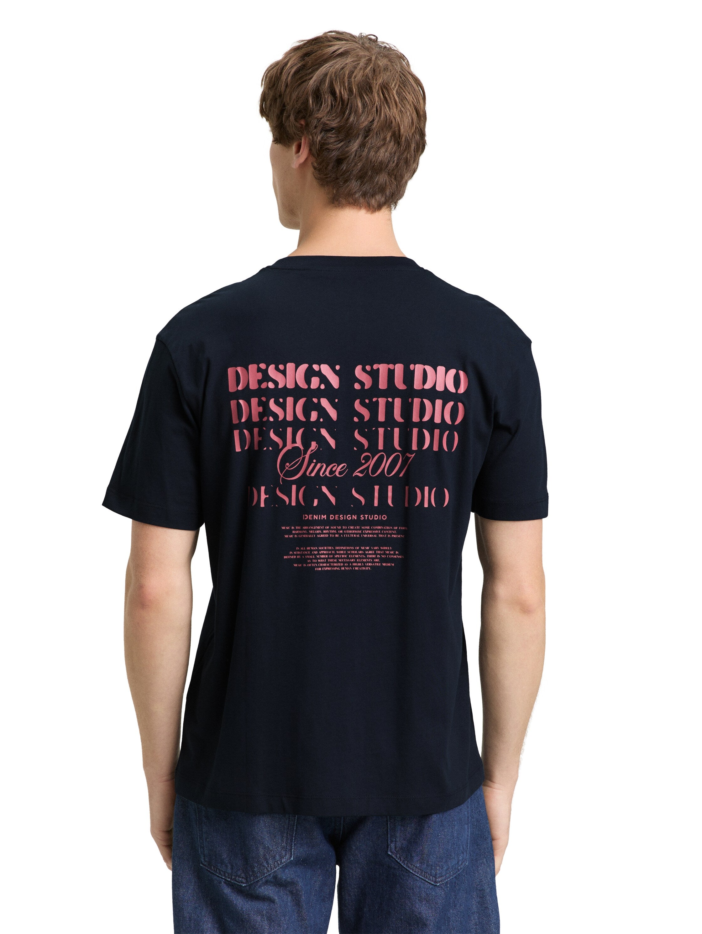 Tom Tailor Navy T-Shirt With Back Print