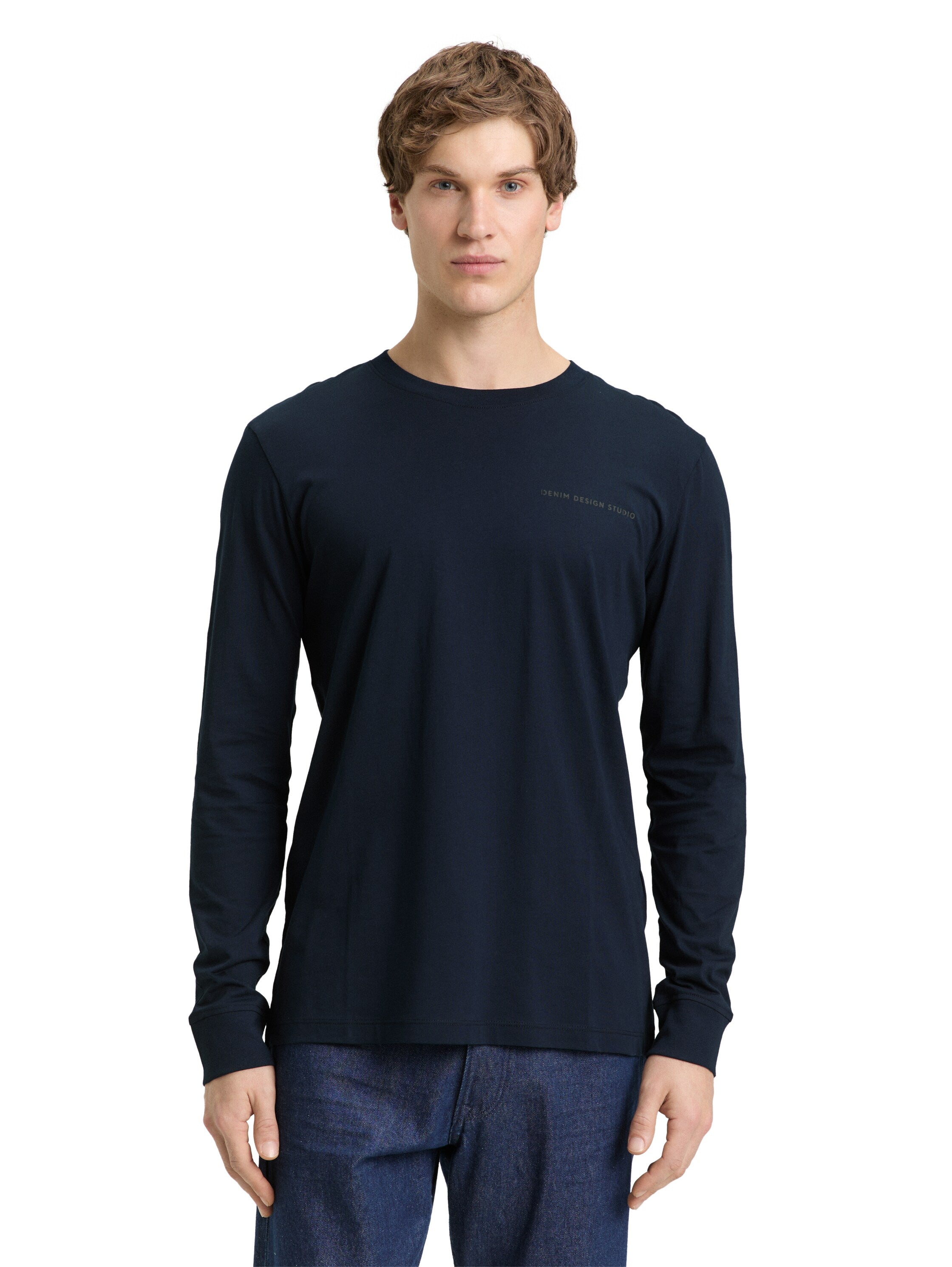 Tom Tailor Long Sleeved Navy T-Shirt