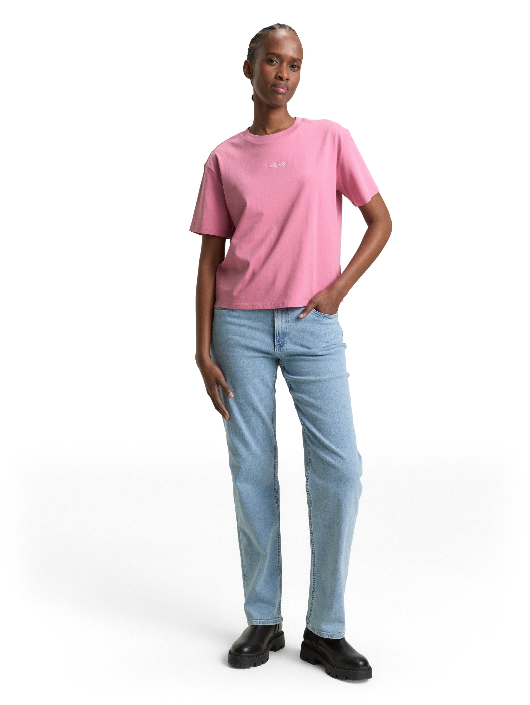 Tom Tailor Pink T-Shirt With Small Front Design