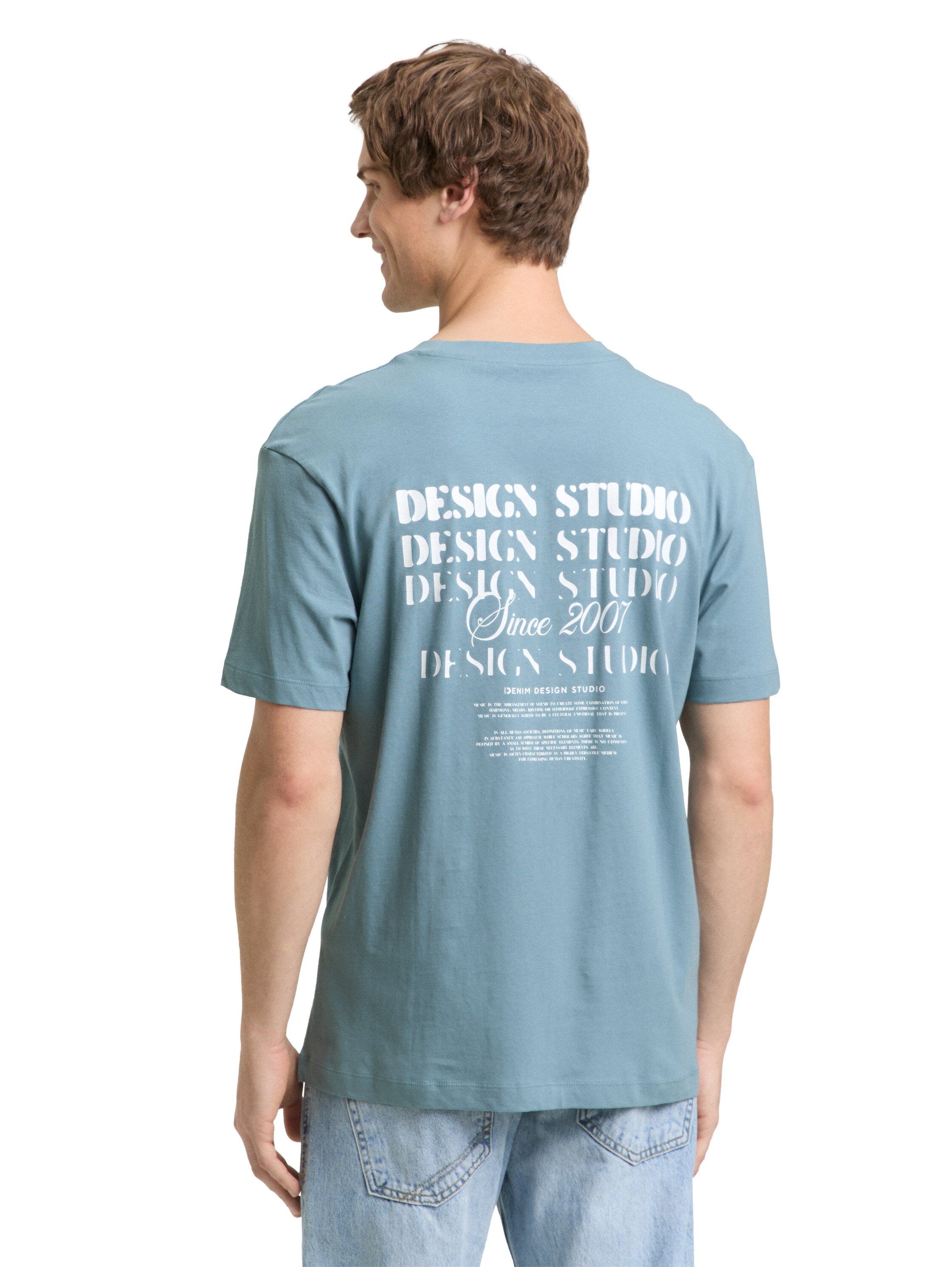 Tom Tailor Blue T-Shirt With Back Print