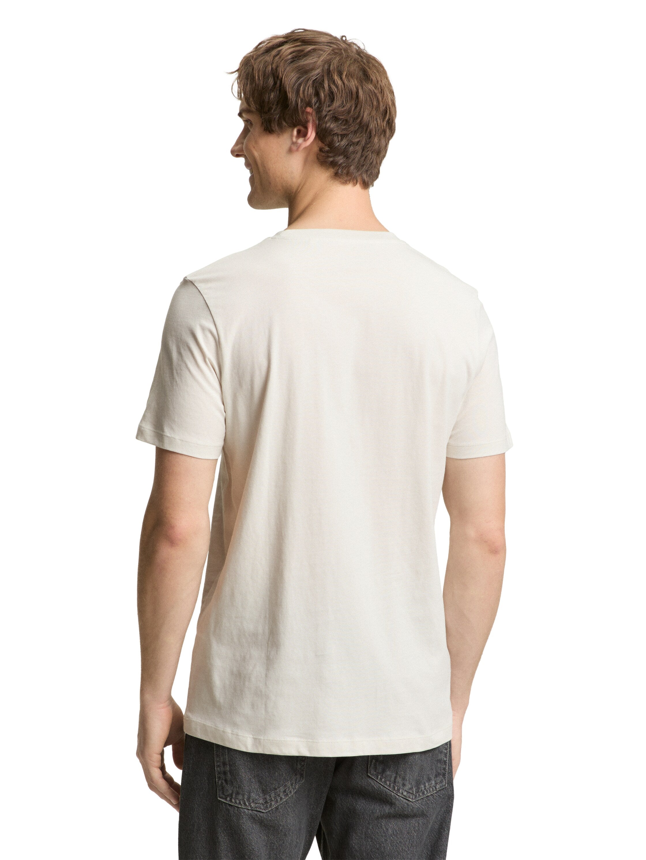 Tom Tailor Beige T-Shirt With Front Design