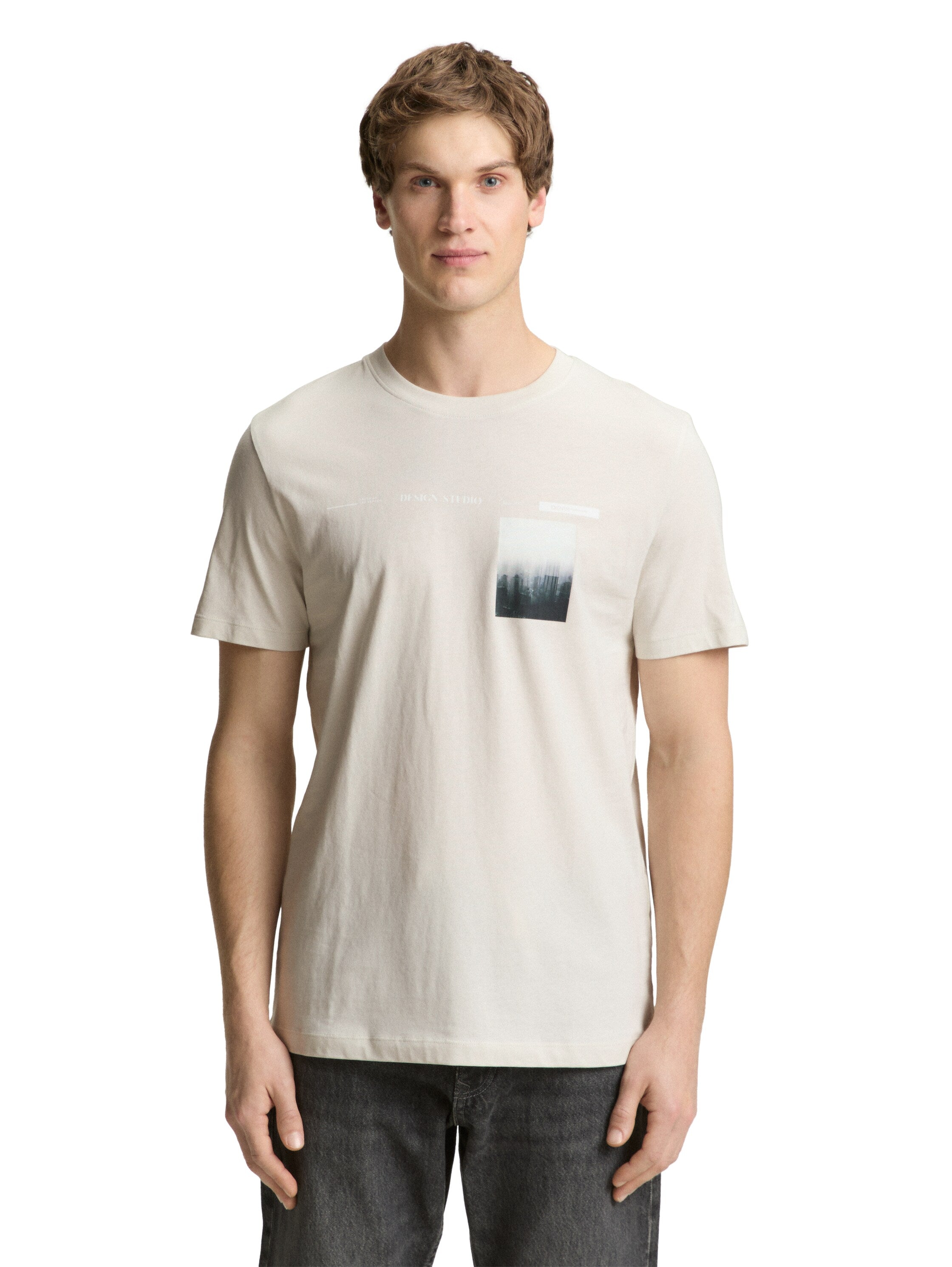 Tom Tailor Beige T-Shirt With Front Design