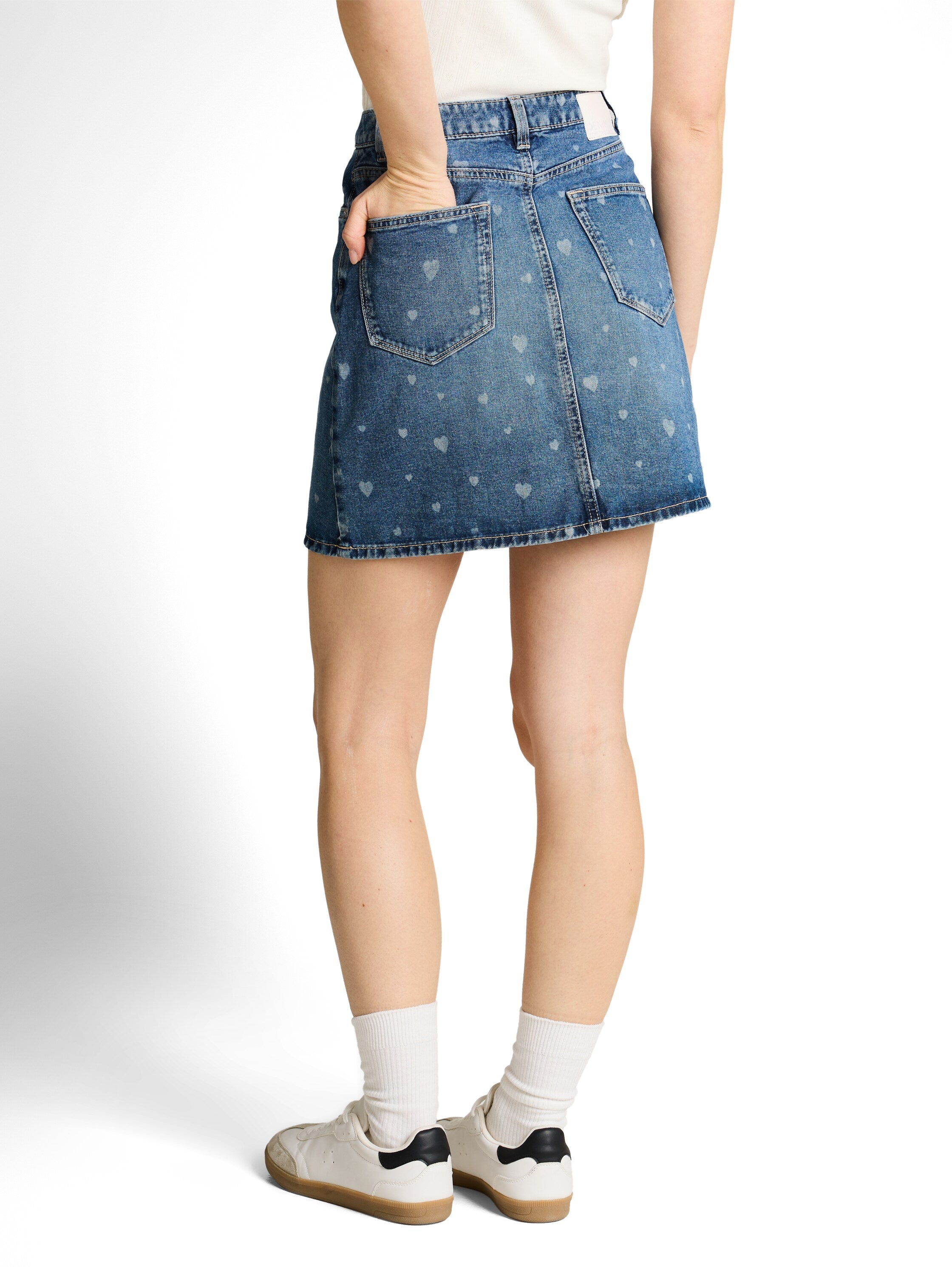Tom Tailor Mini Denim Skirt With Heart Print