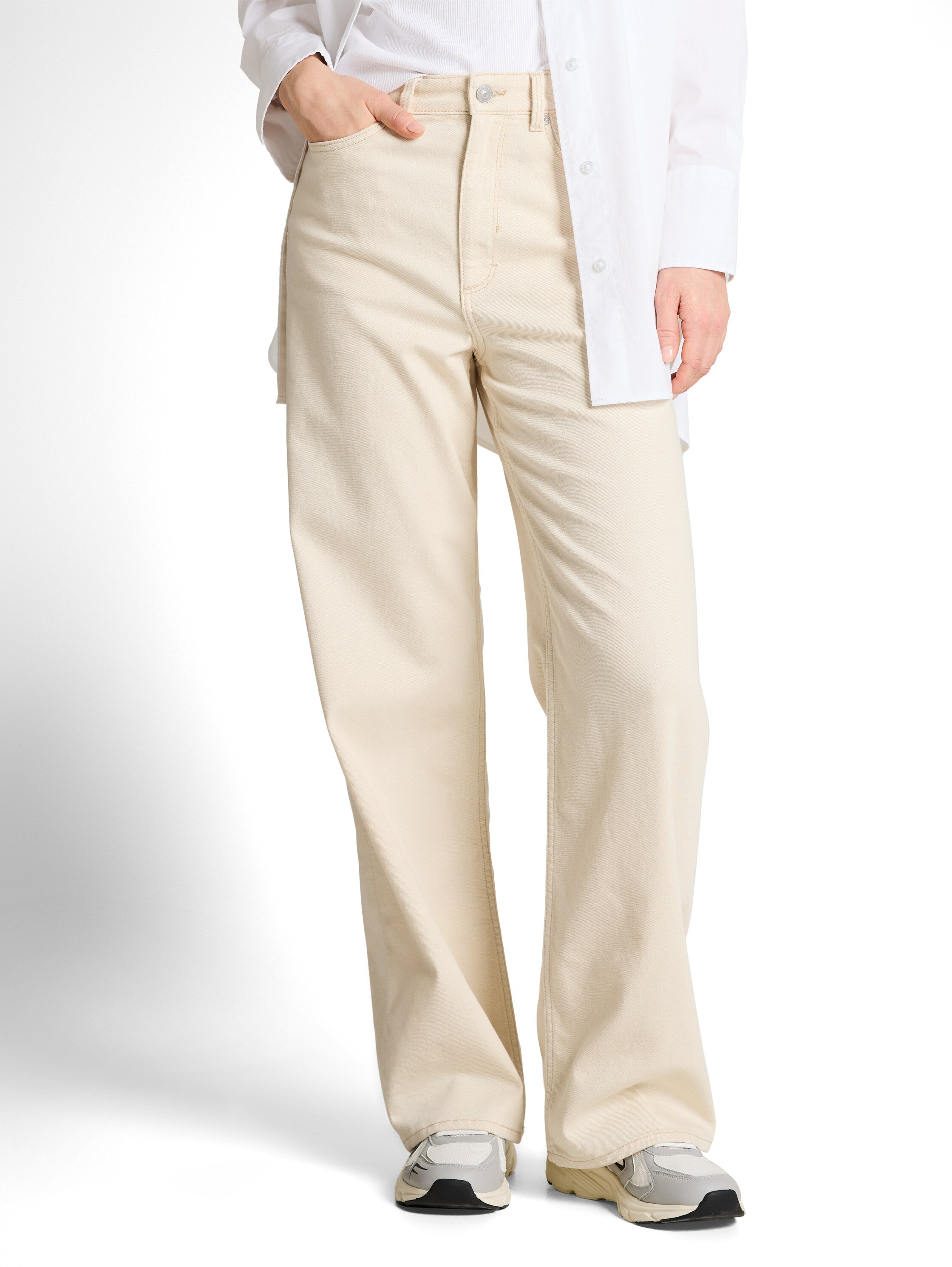 Tom Tailor Beige Wide High-Waisted Jeans