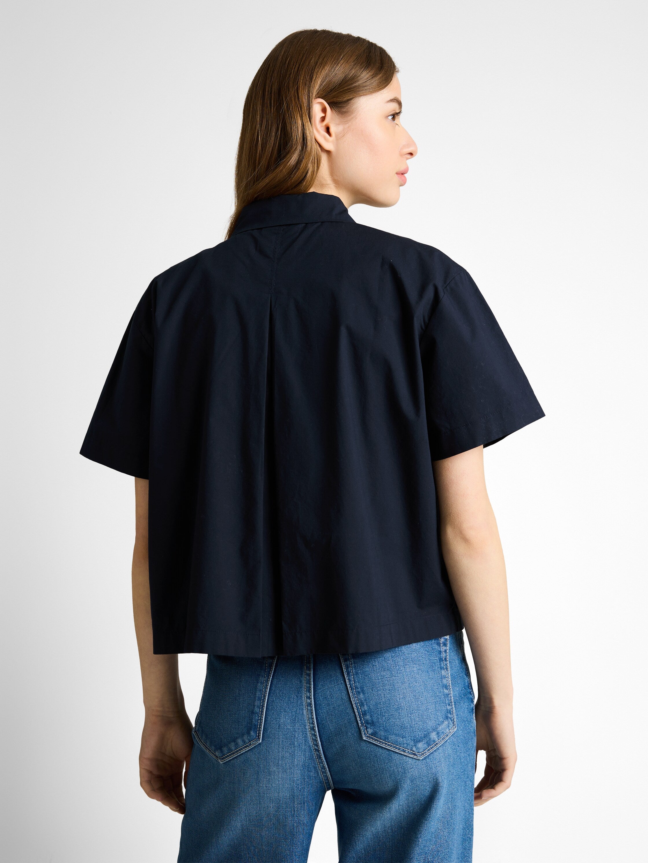 Tom Tailor Navy Boxy Fit Cotton Blouse